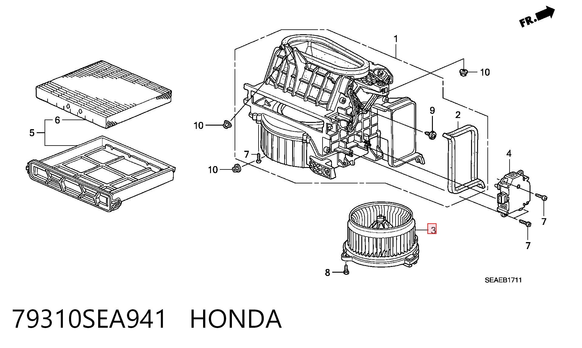 79310SEA941 Honda Электромотор печки