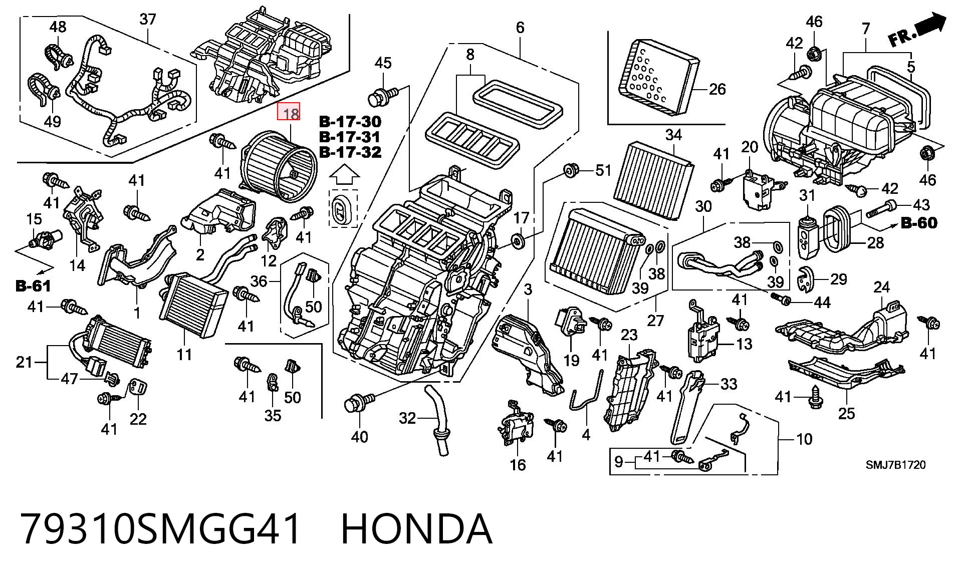 79310SMGG41 Honda Электромотор печки