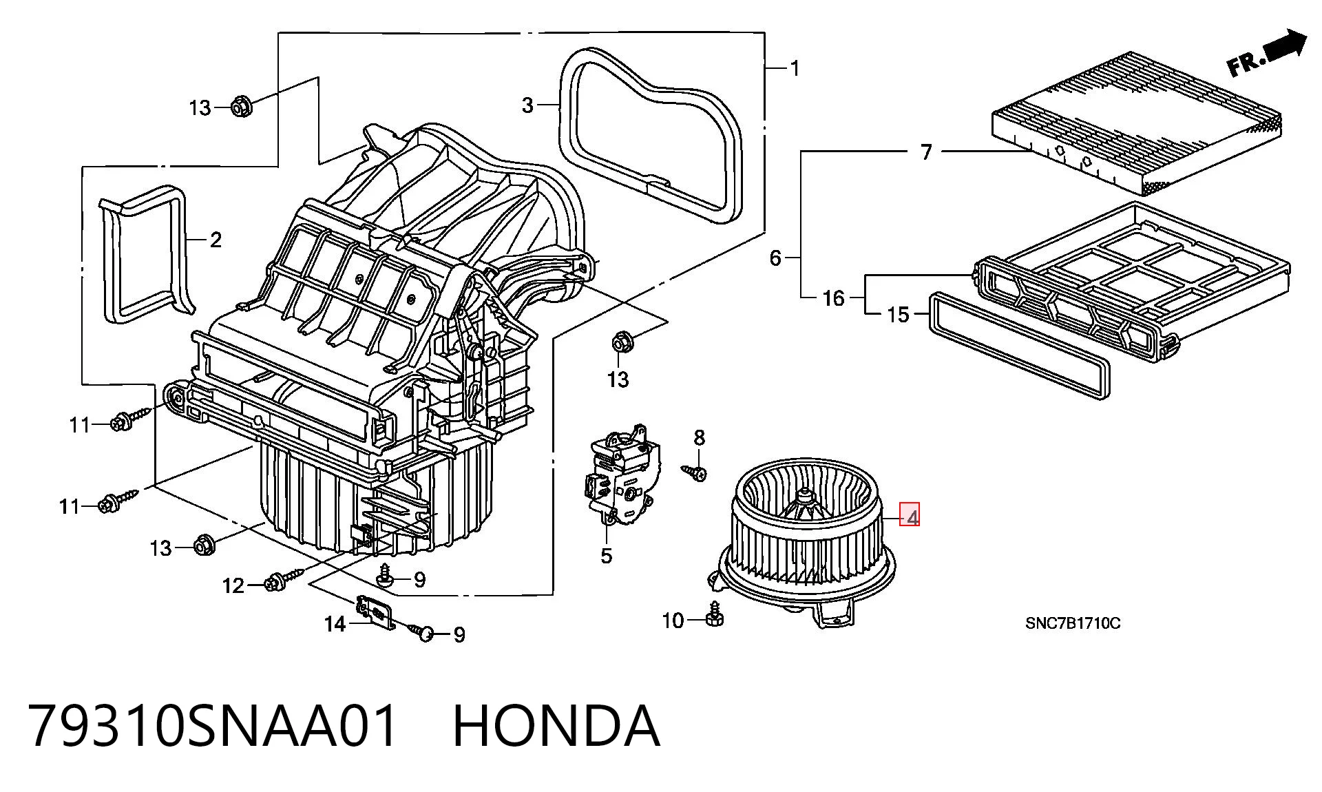 79310SNAA01 Honda Электромотор печки