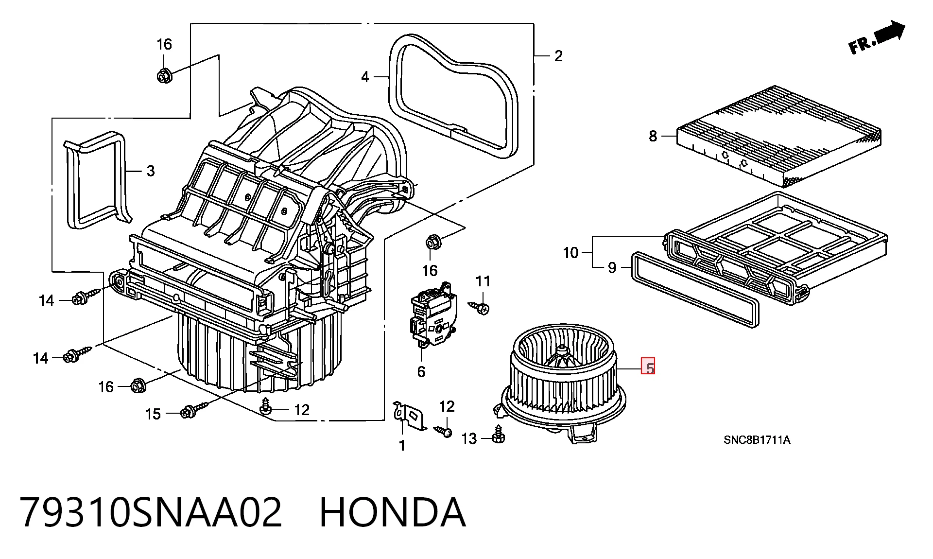 79310SNAA02 Honda Электромотор печки