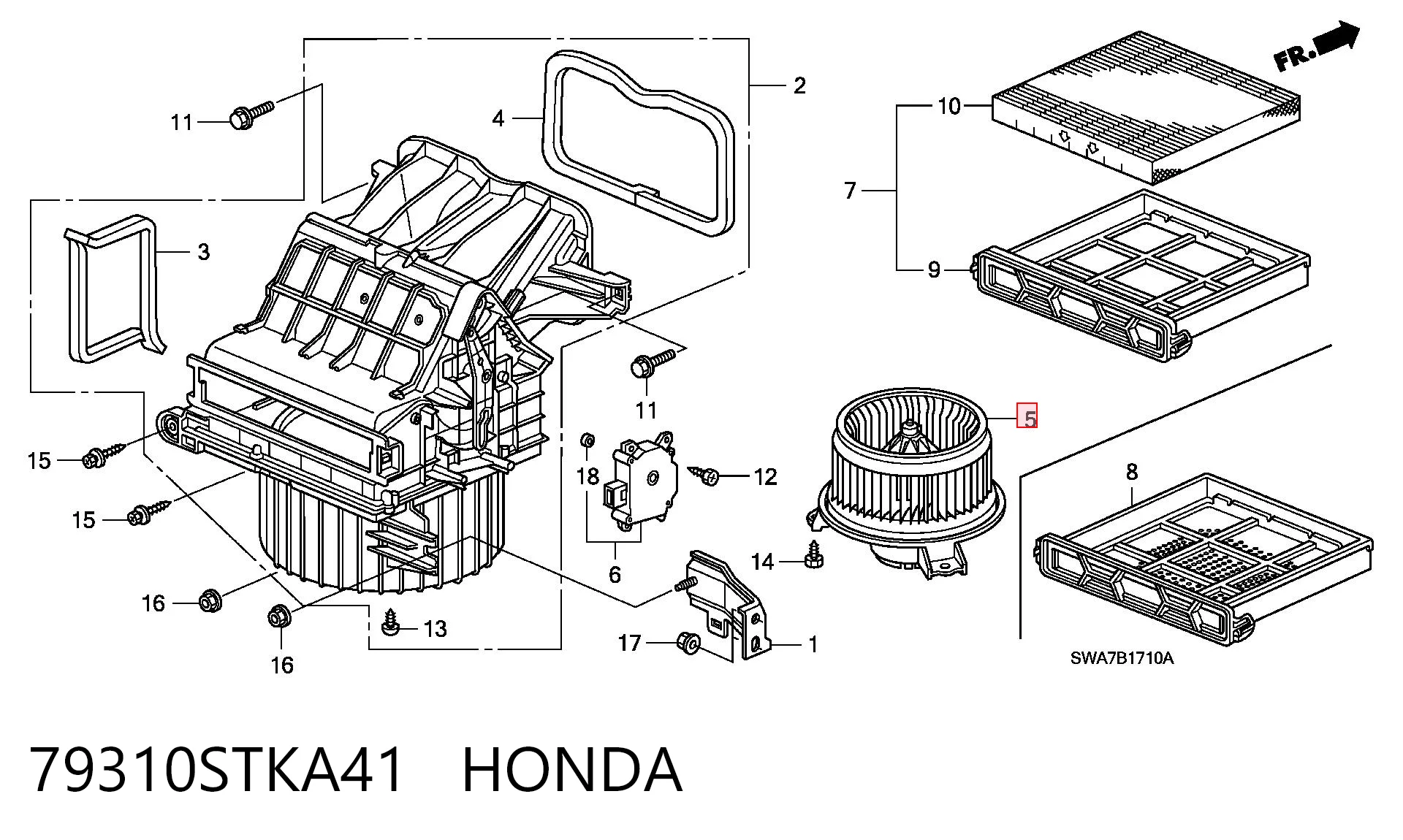 79310STKA41 Honda Электромотор печки