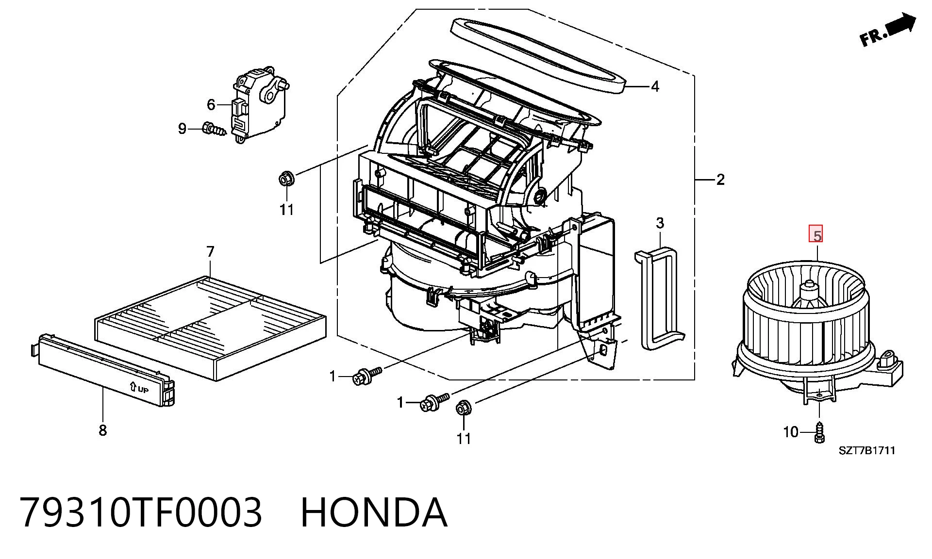 79310TF0003 Honda Электромотор печки