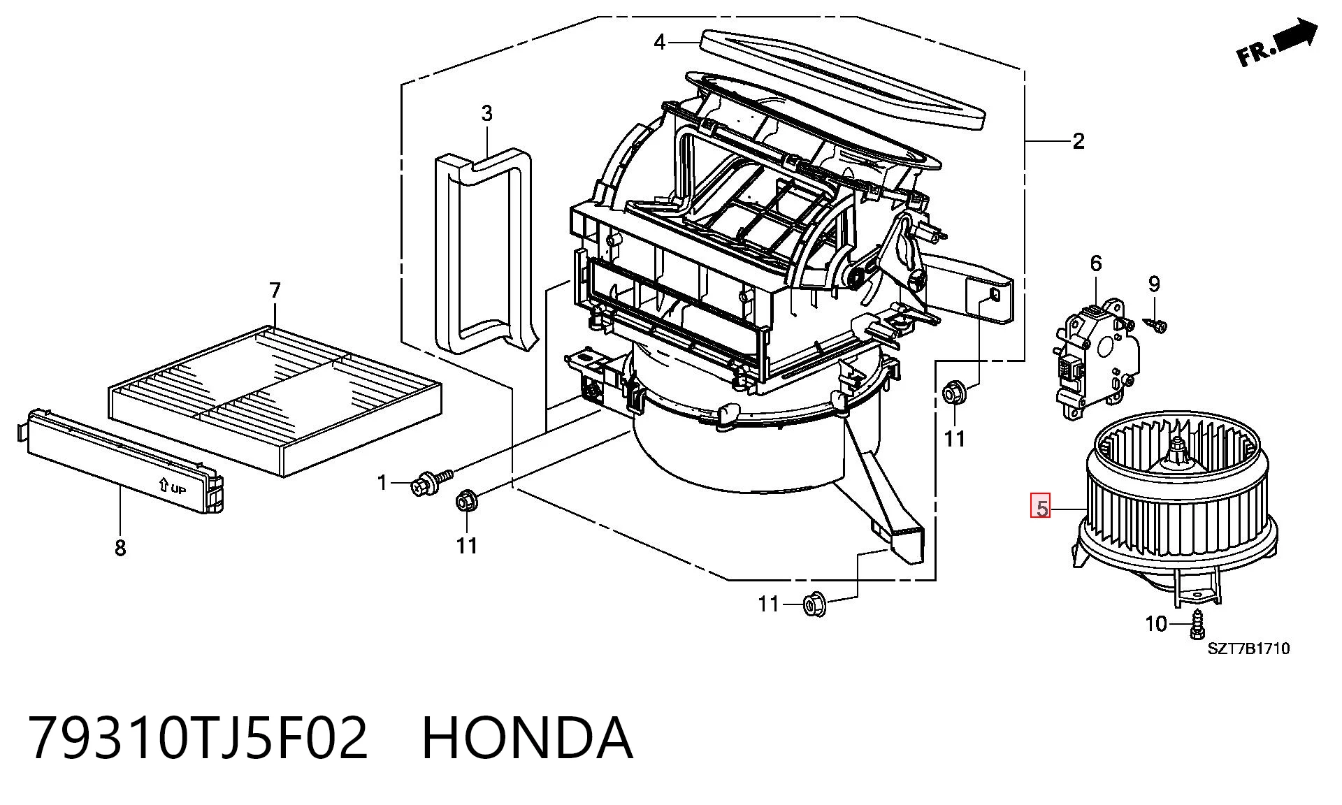 79310TJ5F02 Honda Электромотор печки