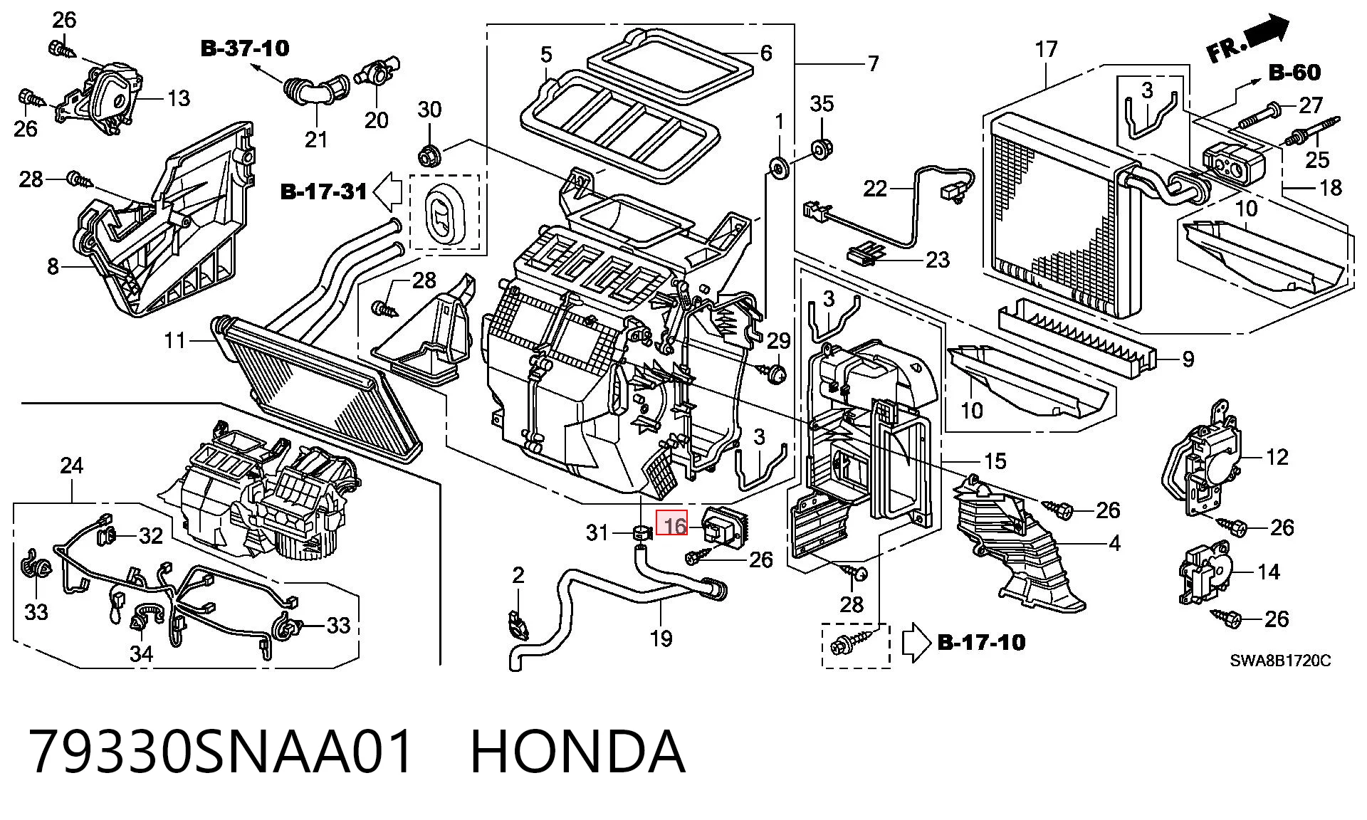79330SNAA01 Honda Реле печки
