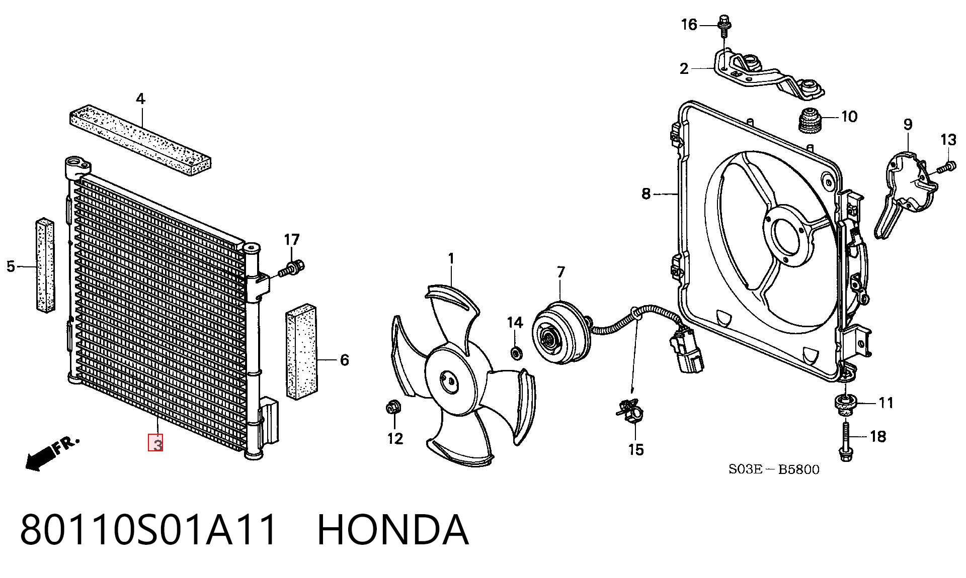 80110S01A11 Honda Конденсатор