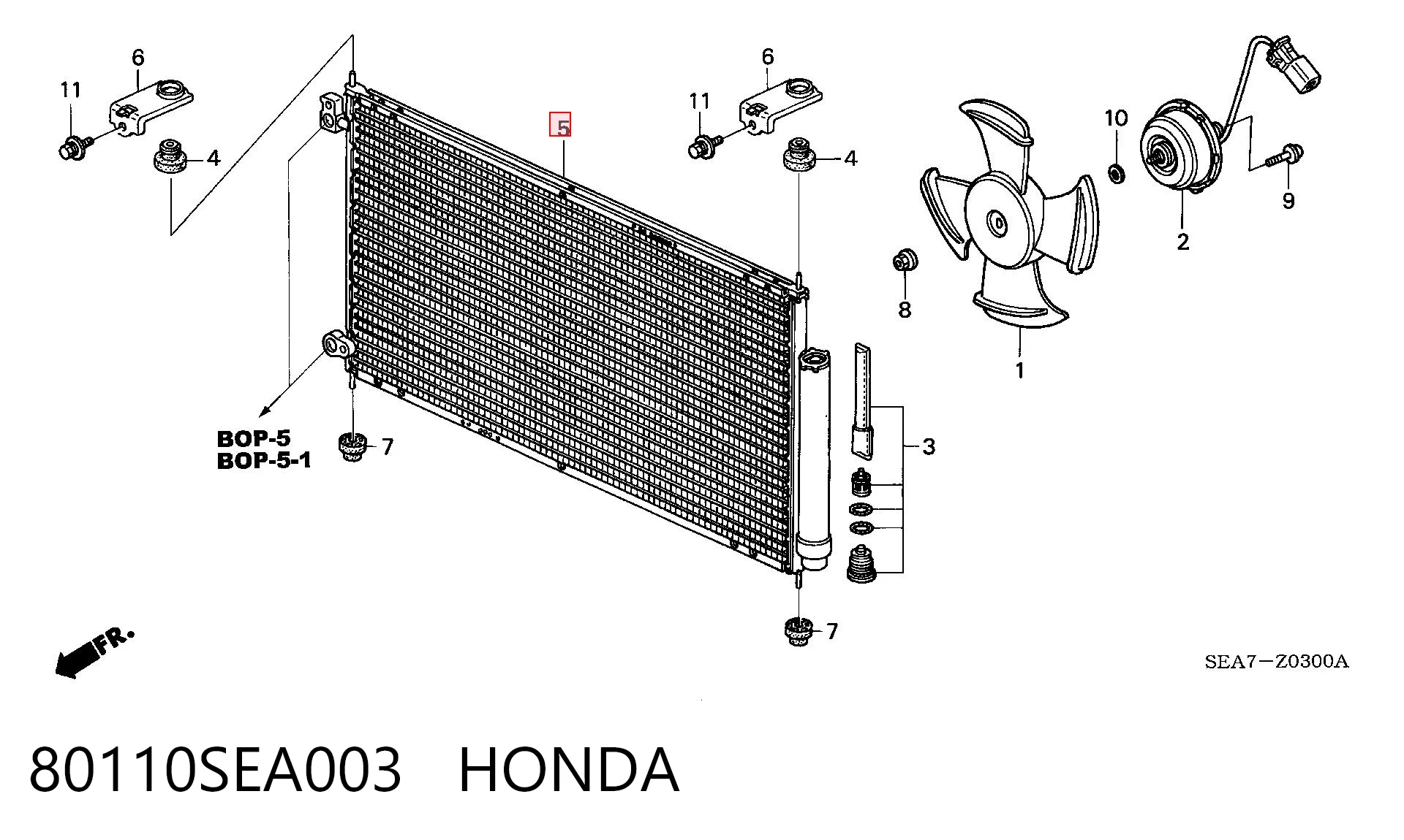 Радиатор кондиционера HONDA 80110SEA003