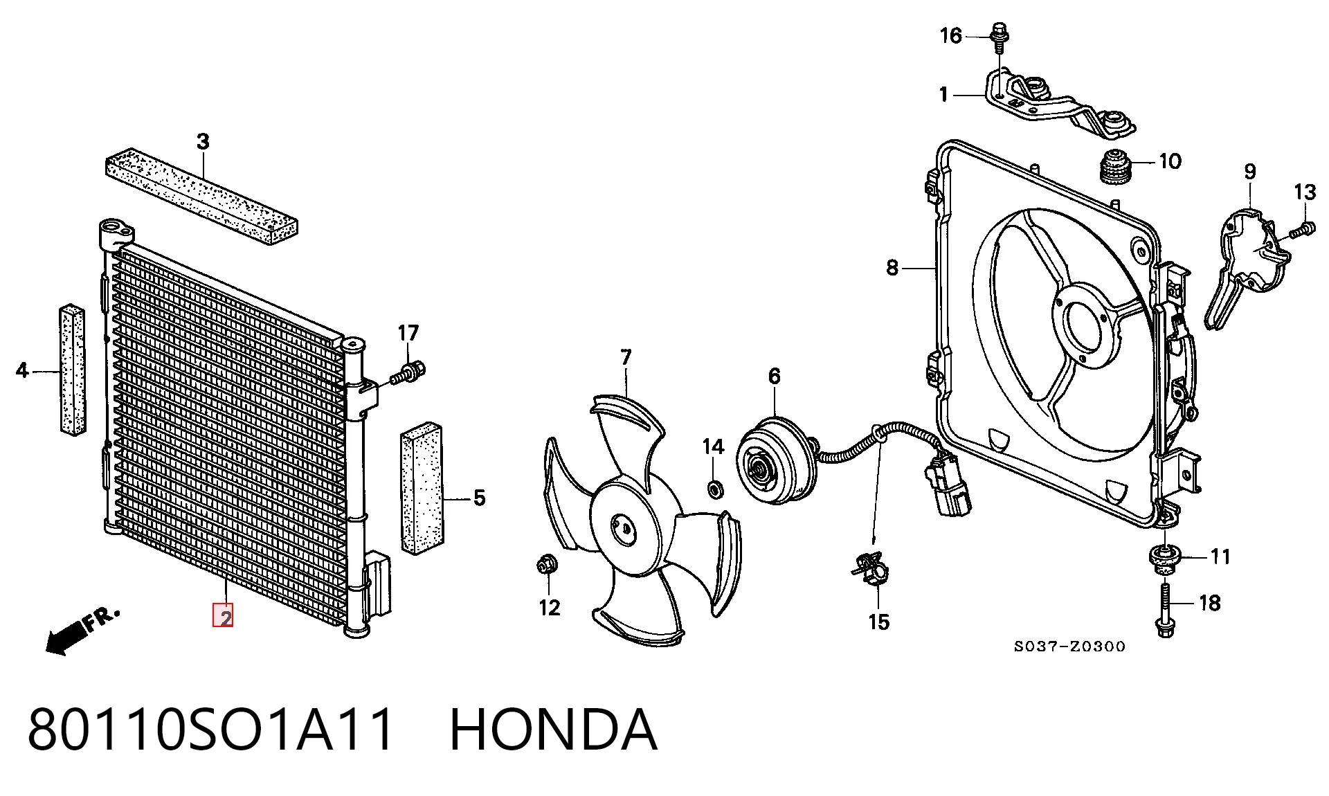 80110SO1A11 Honda Конденсатор