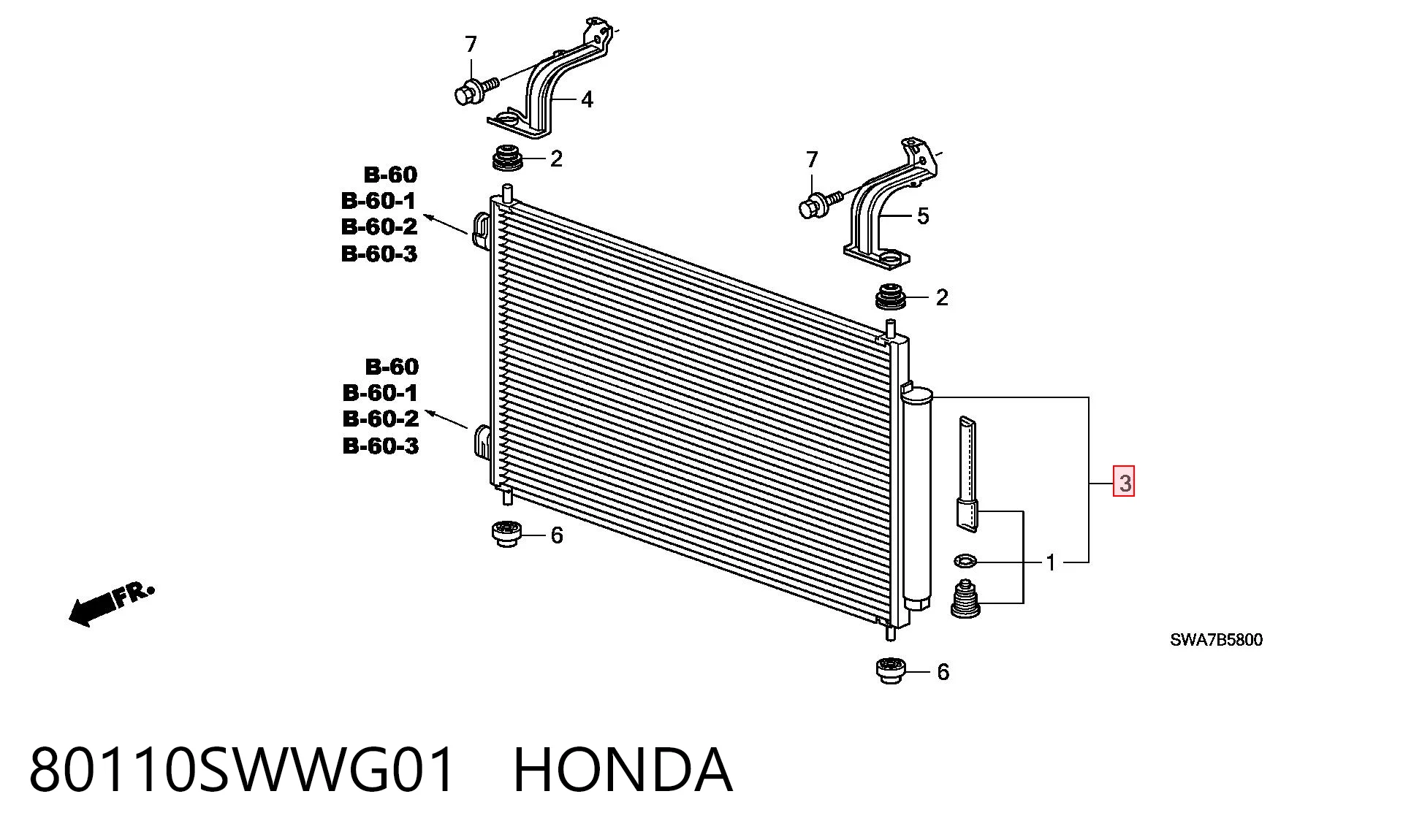 80110SWWG01 Honda Конденсатор