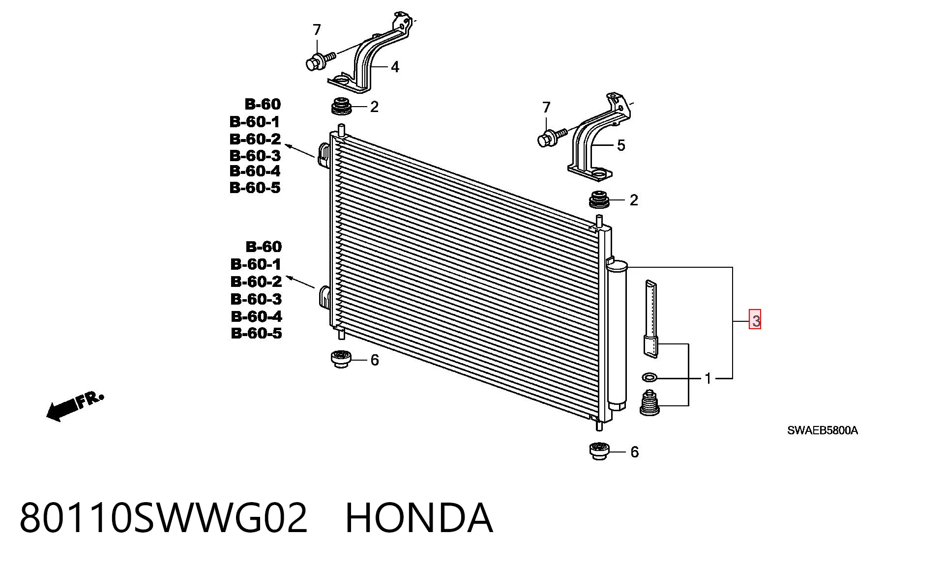 80110SWWG02 Honda Конденсатор