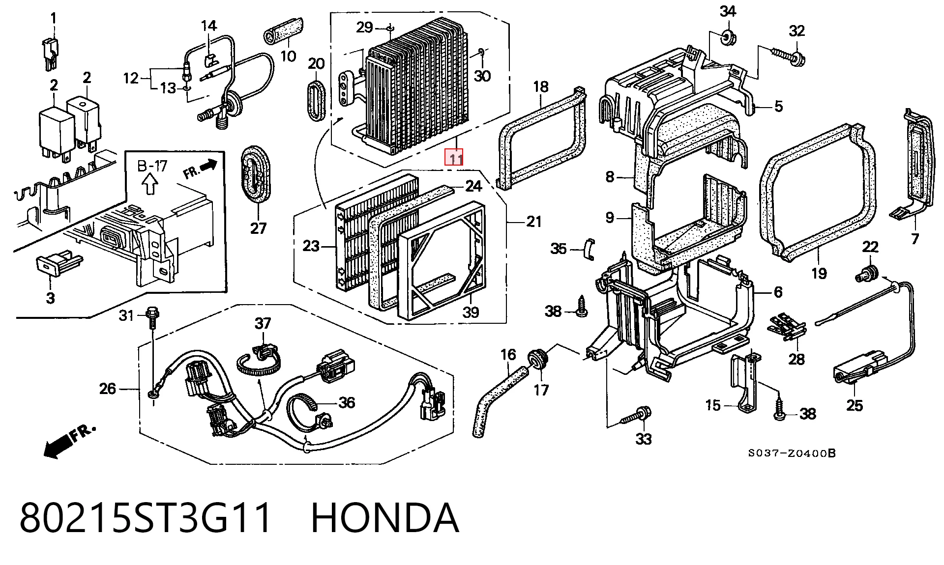 Радиатор отопителя салона на Honda Civic VI EJ9, EK3/4