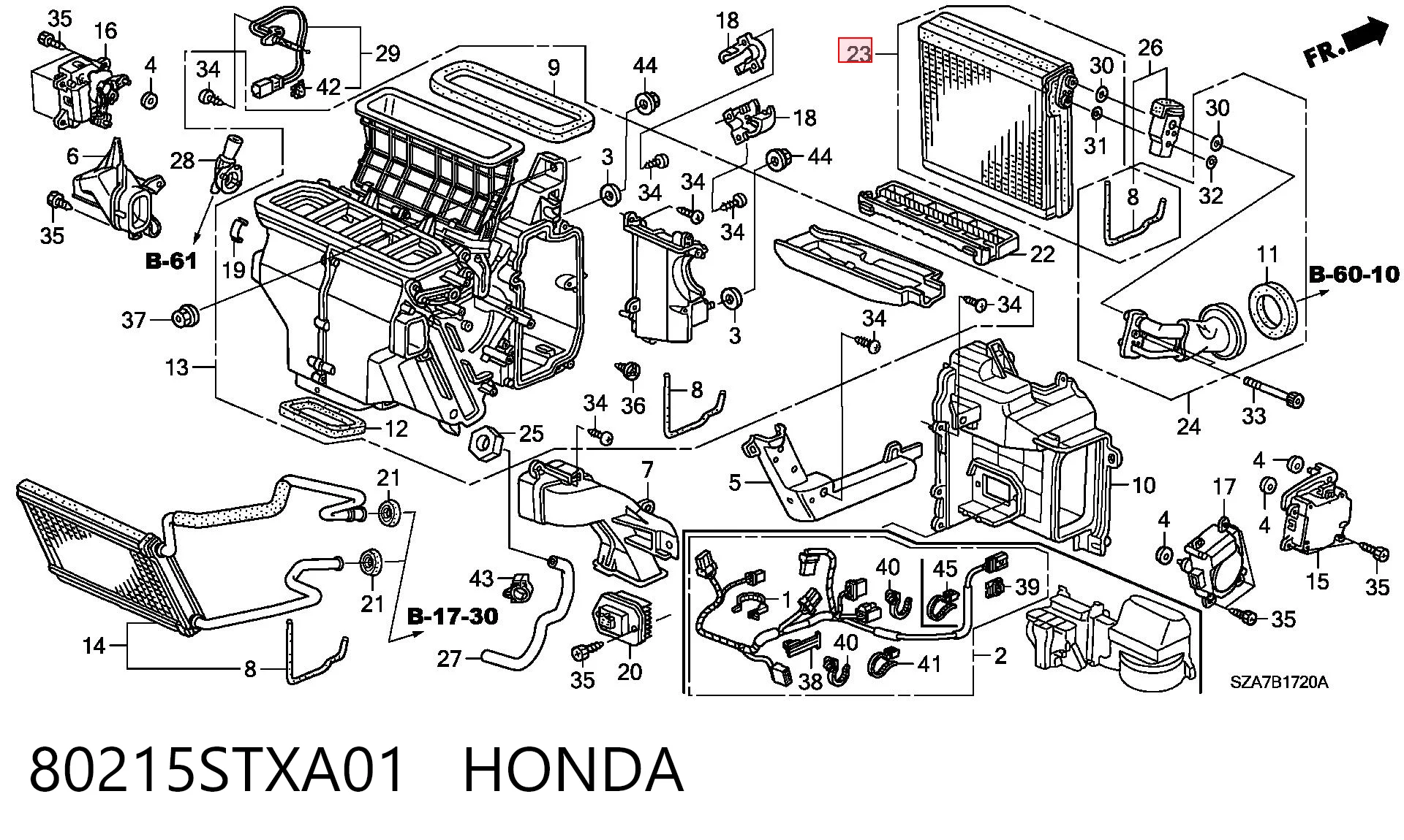 80215STXA01 Honda Радиатор отопителя салона