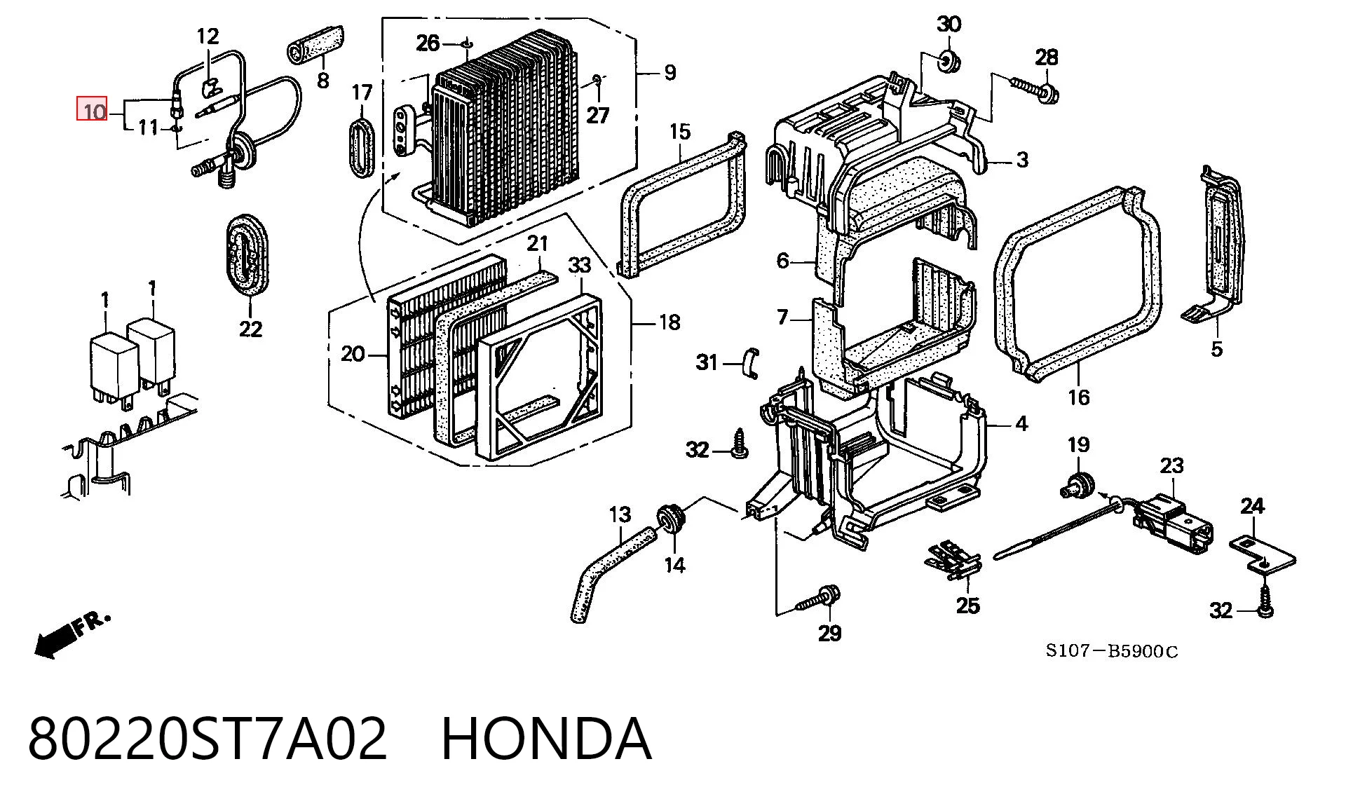 80220ST7A02 Honda Терморегулирующий вентиль кондиционера
