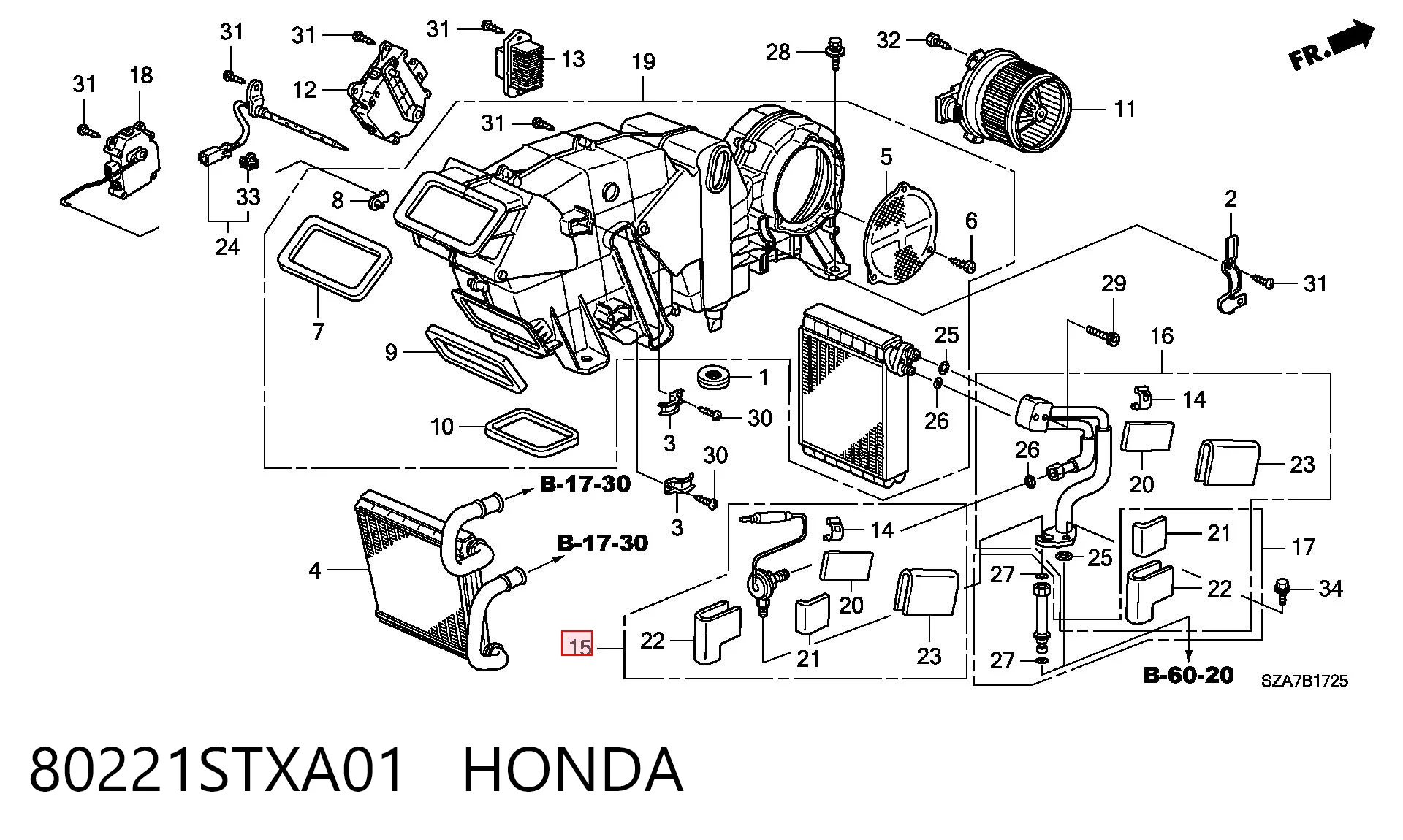 80221STXA01 Honda Клапан компрессора кондиционера