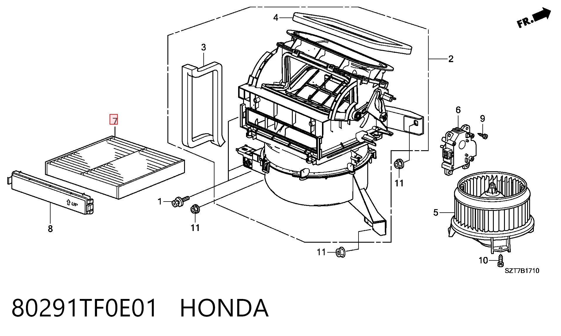 80291TF0E01 Honda Внутрисалонный фильтр