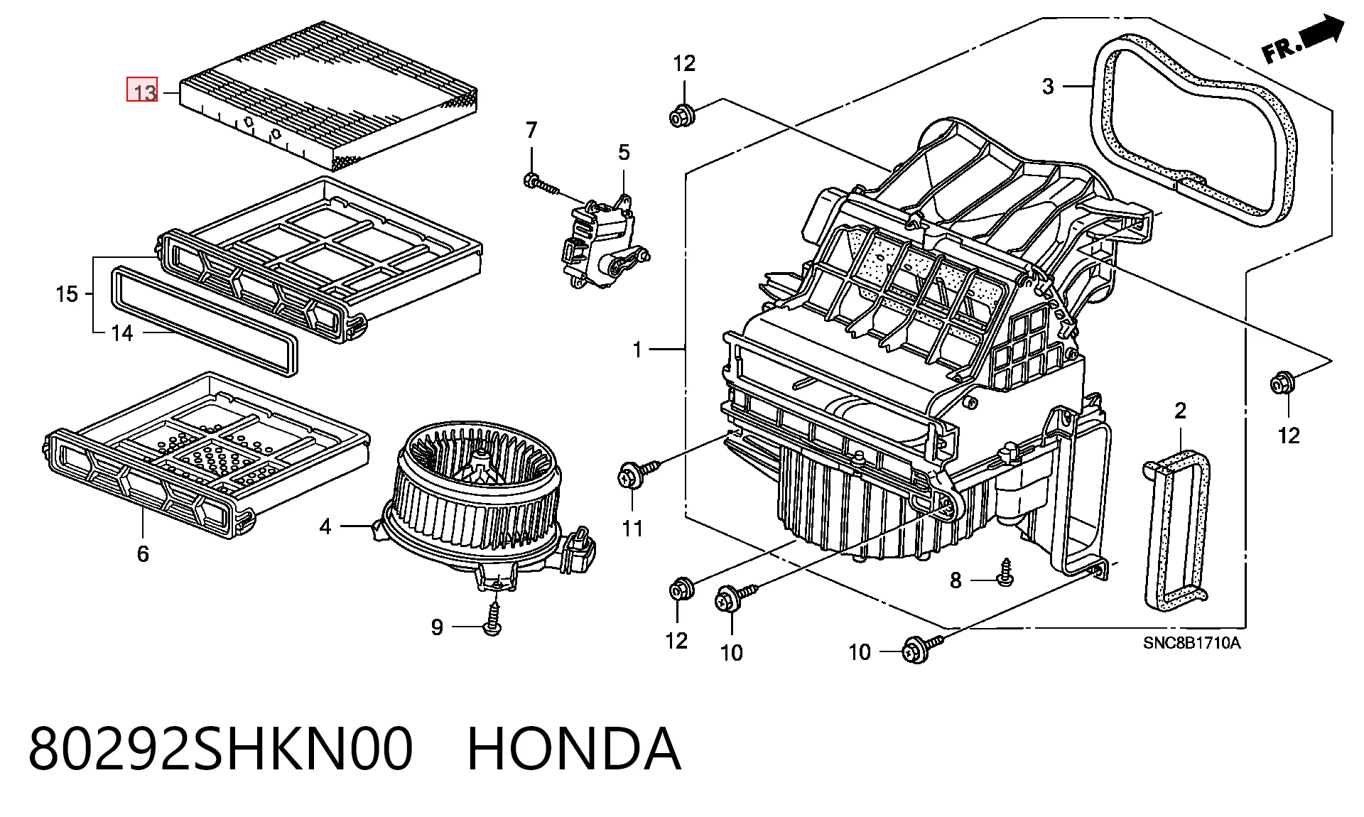 Фильтр салона HONDA 80292SHKN00