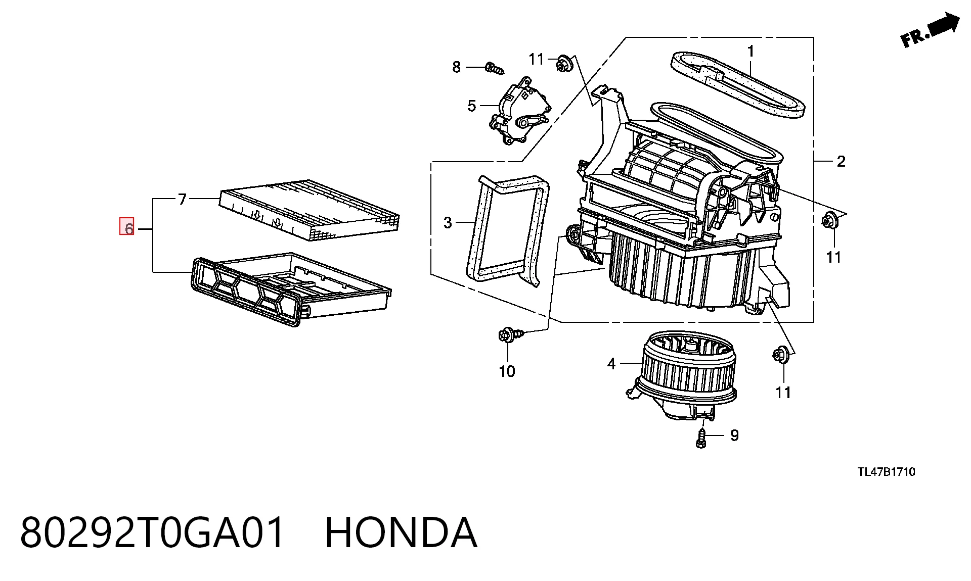 80292T0GA01 Honda Внутрисалонный фильтр