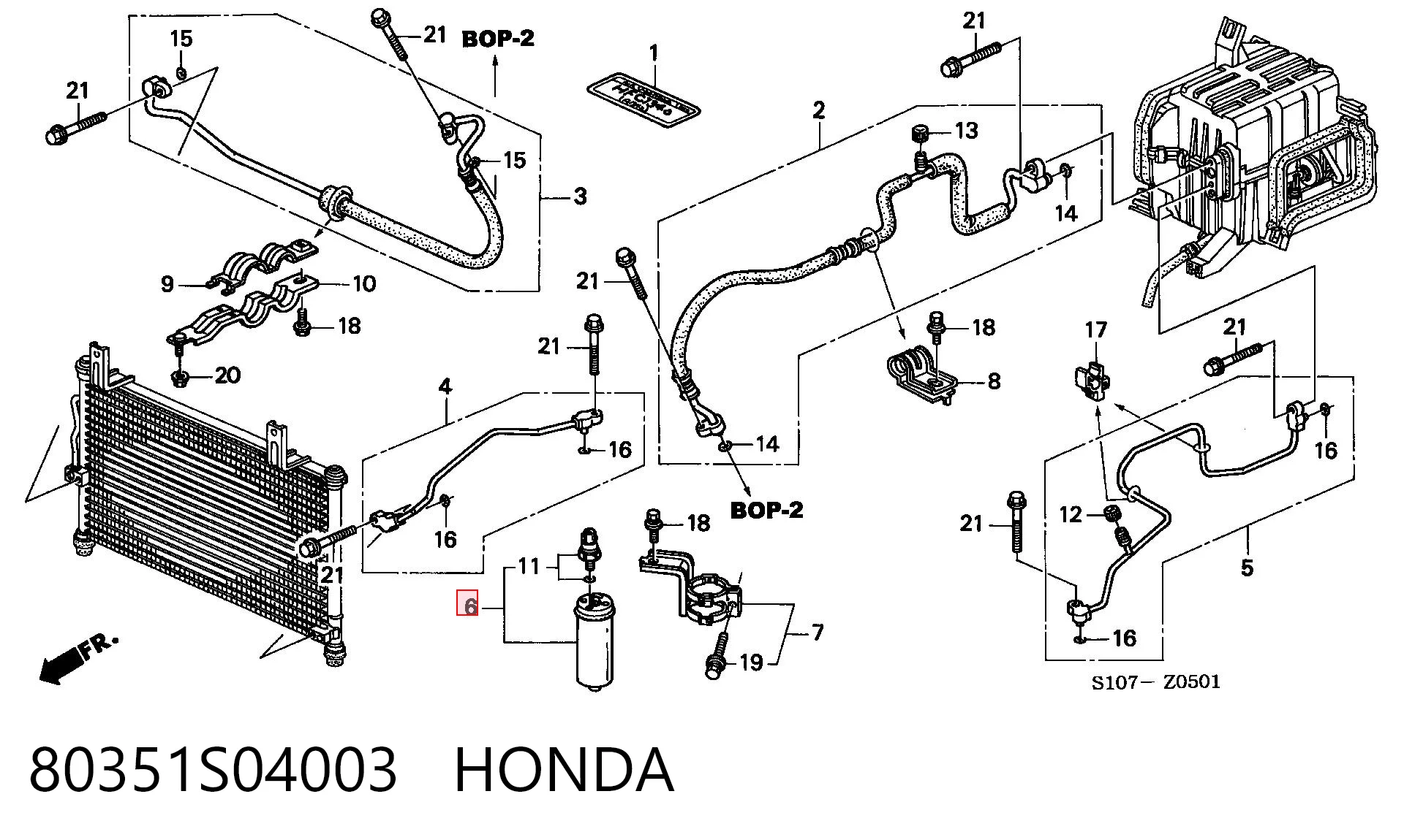 80351S04003 Honda Ресивер-осушитель кондиционера