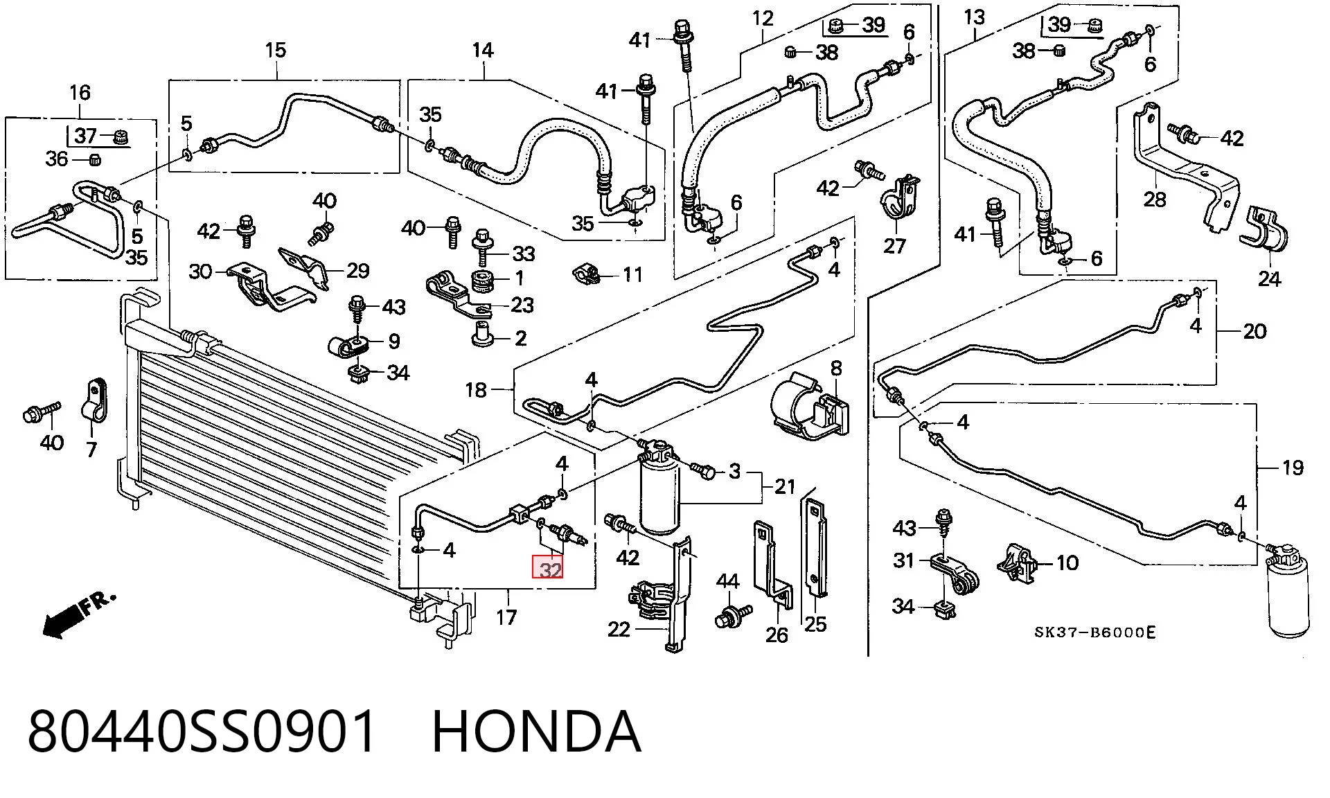 80440SS0901 Honda Клапан давления кондиционера