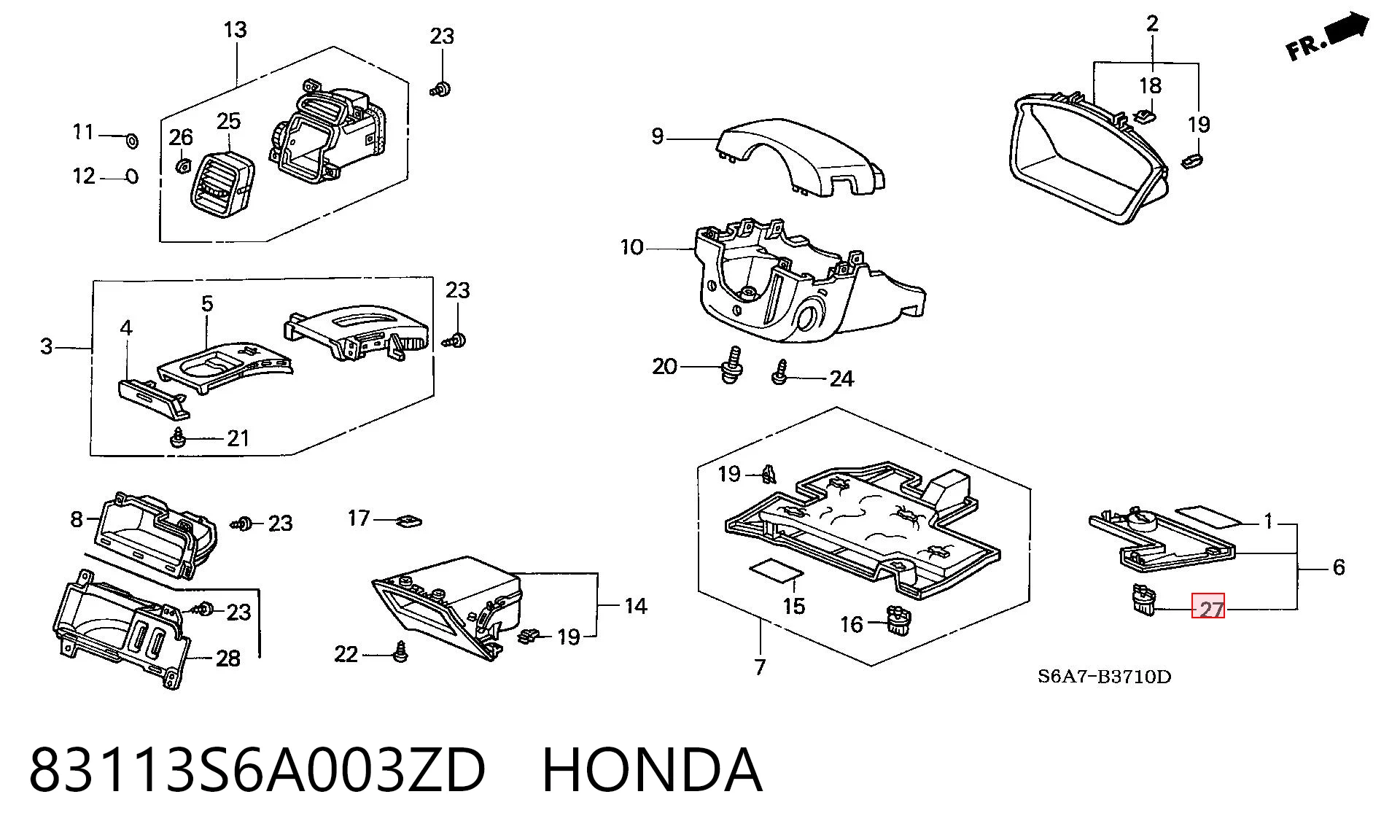 83113S6A003ZD Honda 
