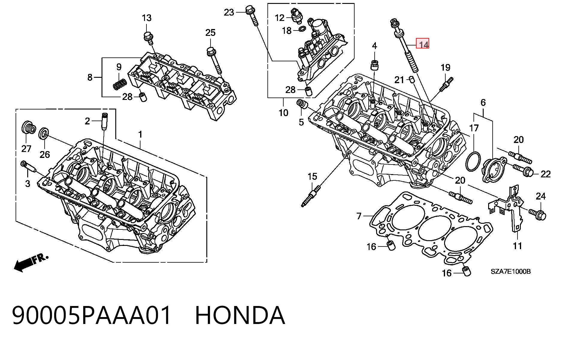 90005PAAA01 Honda Болт крепления головки блока цилиндров