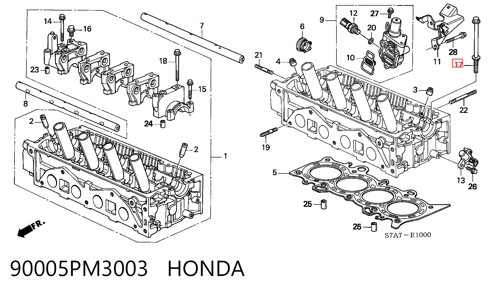 90005PM3003 Honda Болт крепления головки блока цилиндров