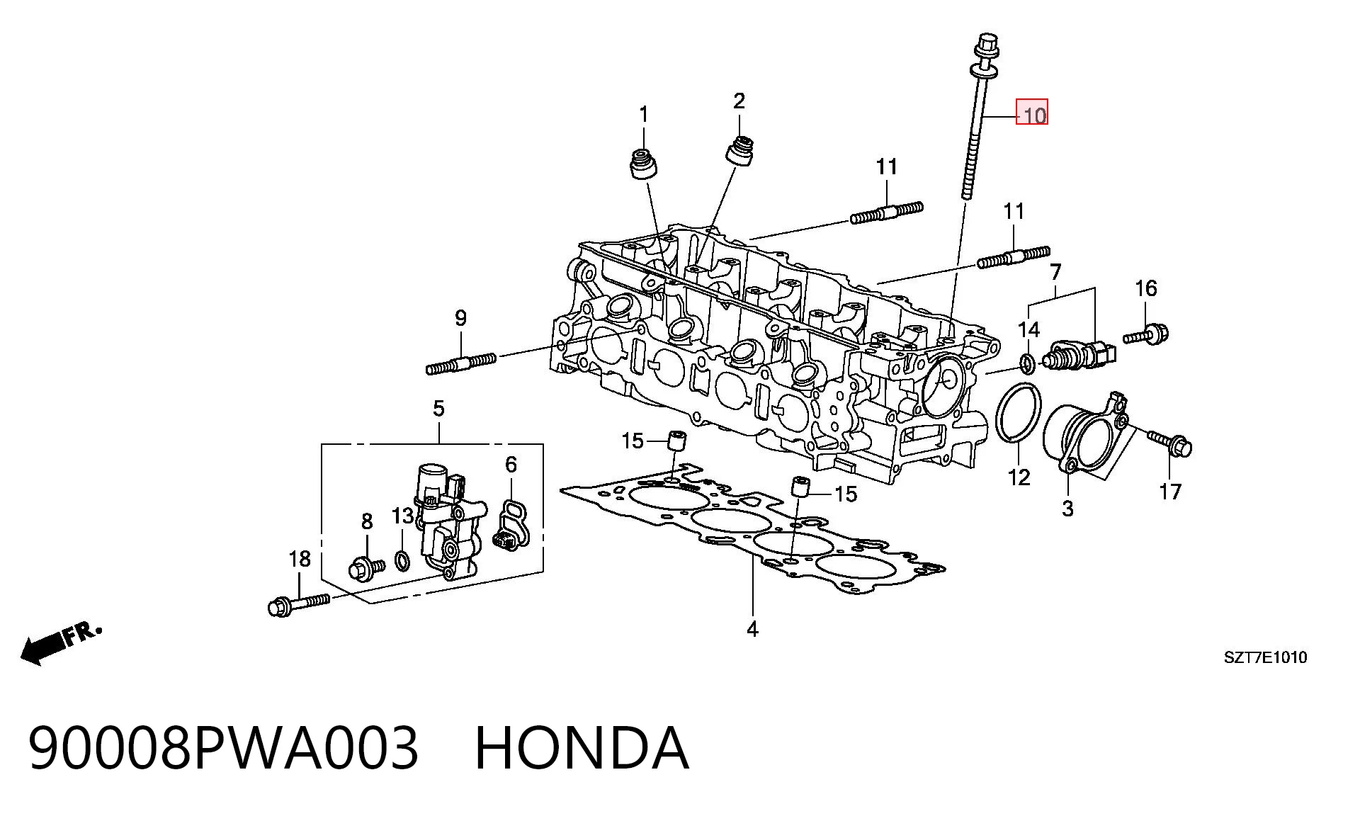 90008PWA003 Honda Болт крепления головки блока цилиндров