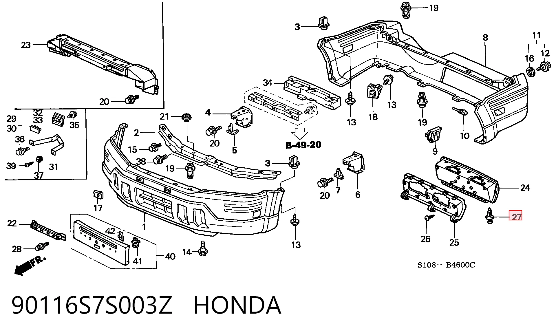 904670707122 Daihatsu Крепление переднего бампера