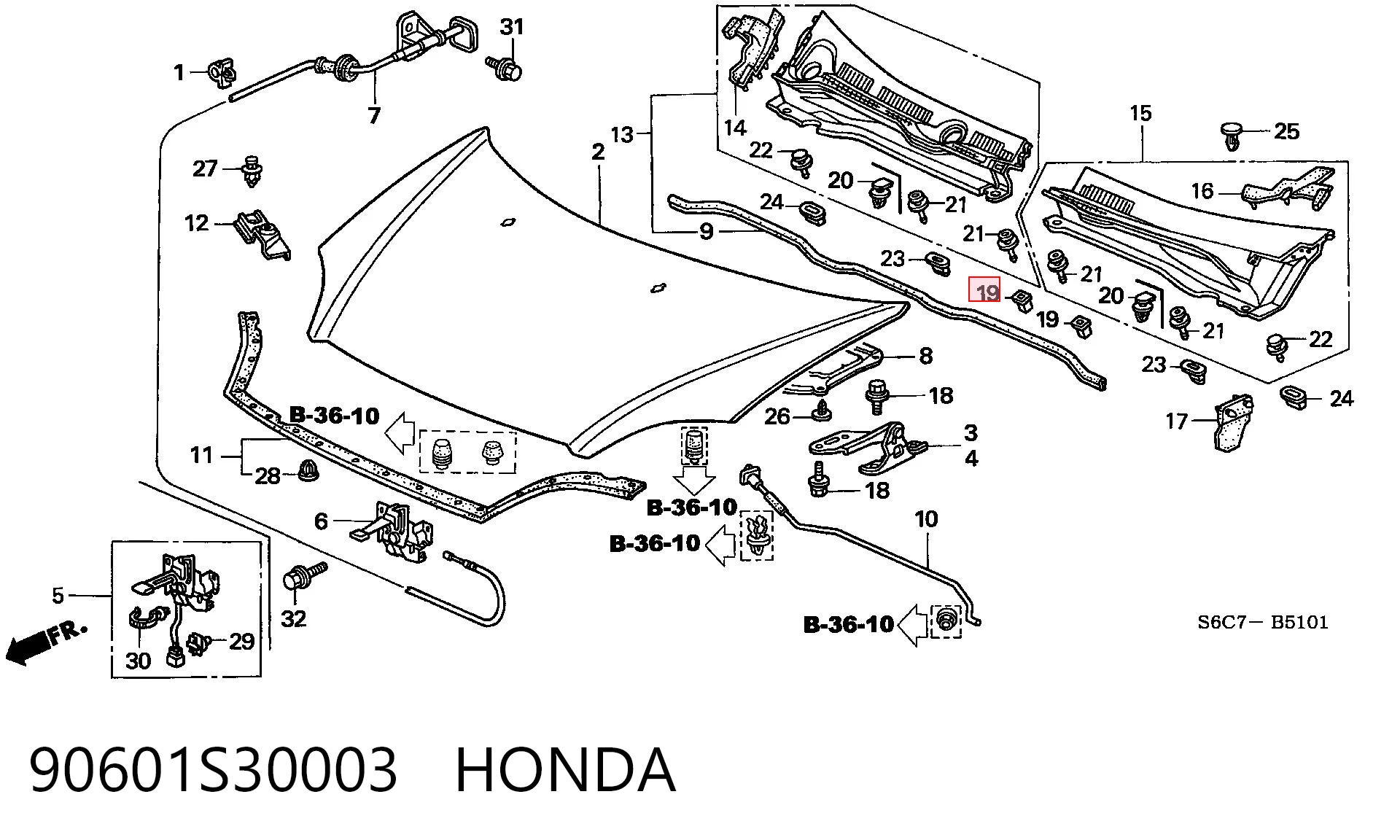 90601S30003 Honda 