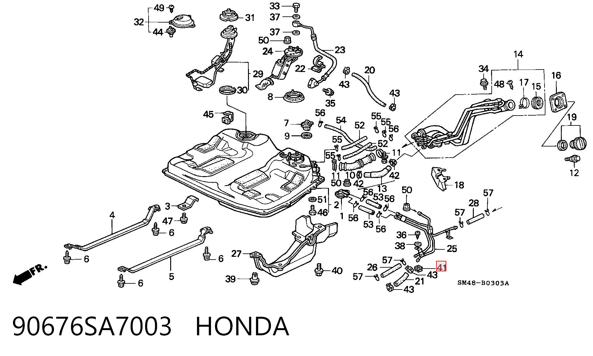 90676SA7003 Honda Клип крепления подкрылка переднего крыла