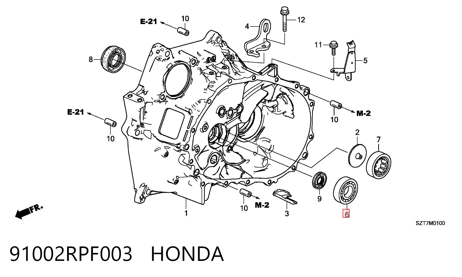 91002RPF003 Honda Подшипники коробки
