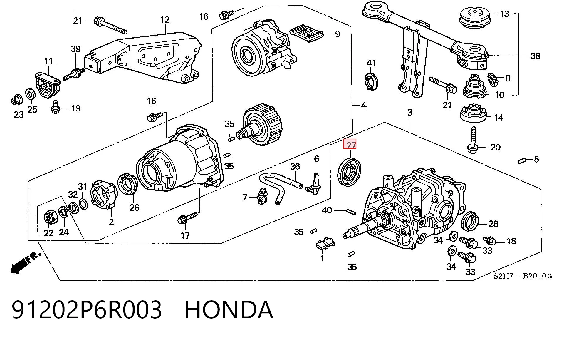 91202P6R003 Honda Сальник редуктора заднего моста