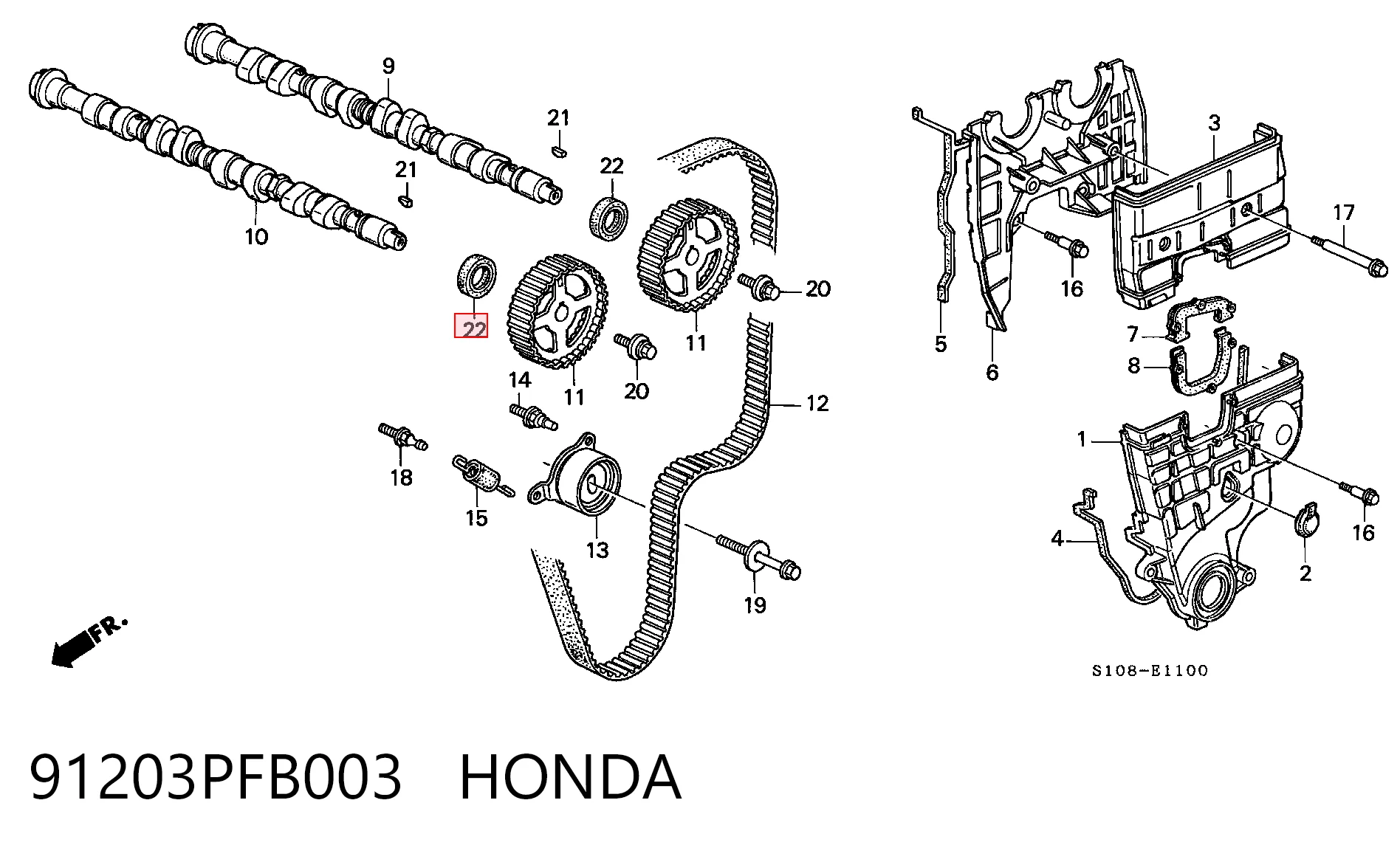 91203PFB003 Honda Сальник двигателя, распредвала