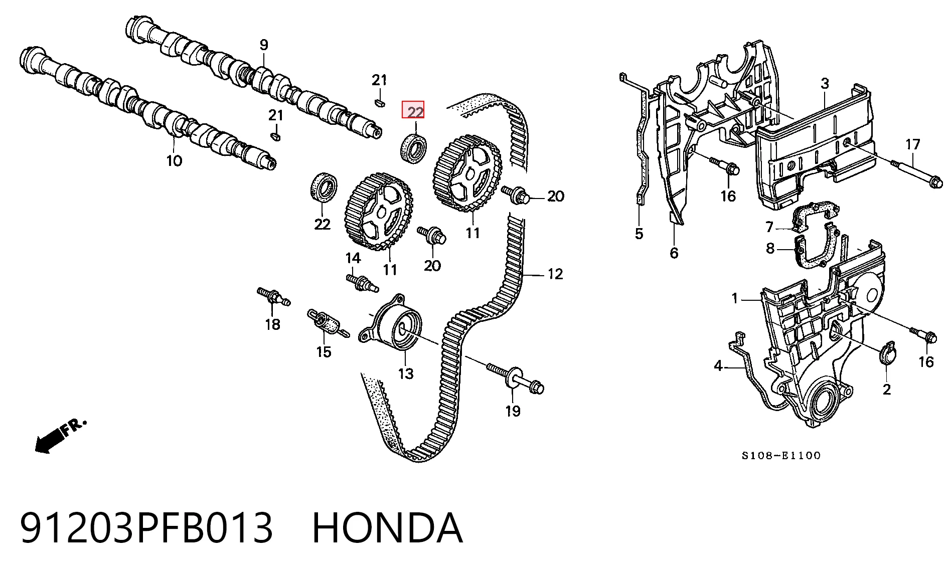 91203PFB013 Honda Сальник двигателя, распредвала