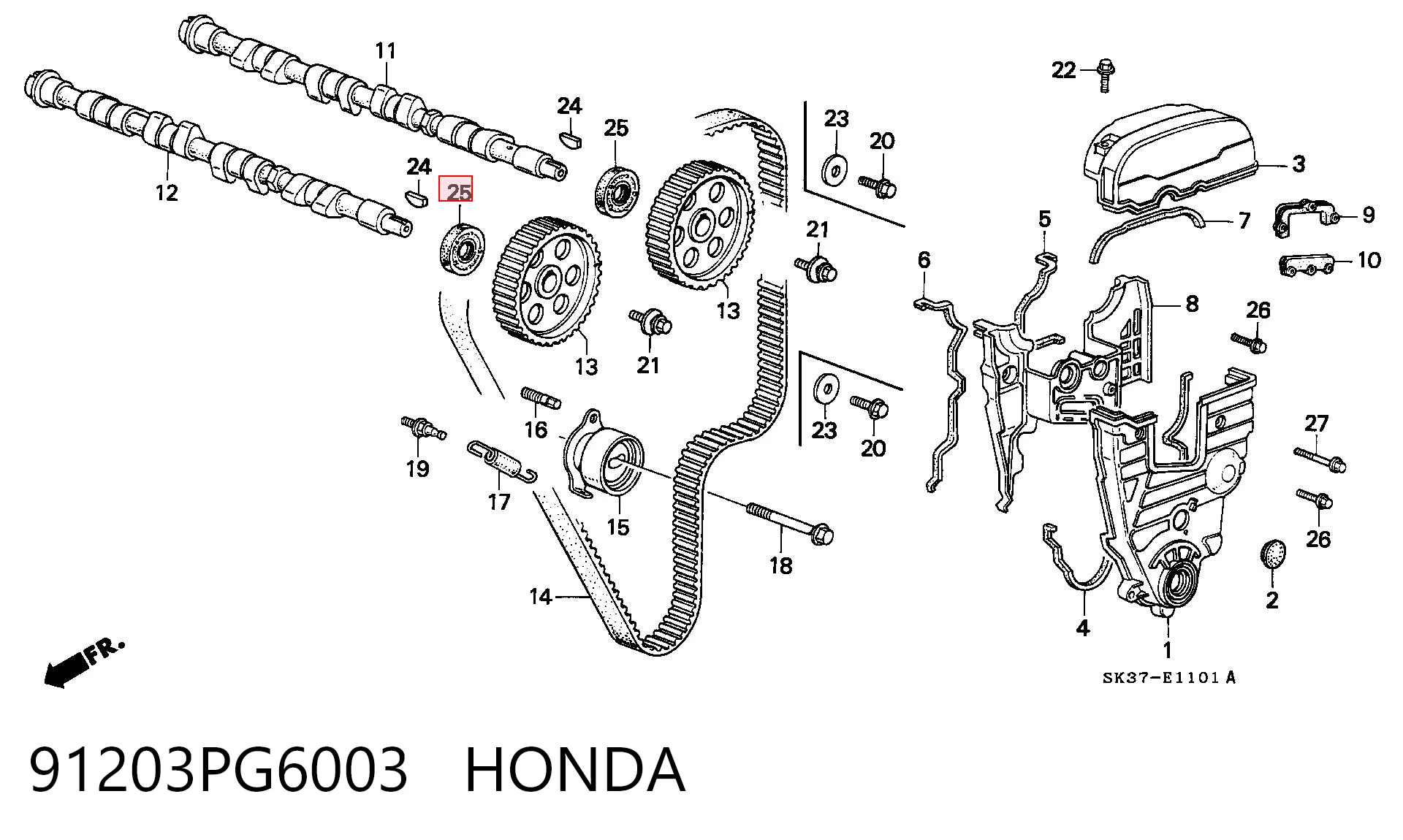 91203PG6003 Honda Сальник двигателя, распредвала