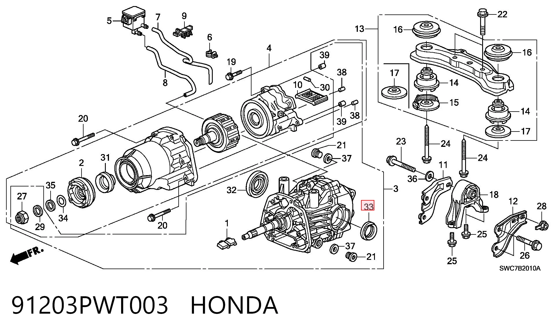 91203PWT003 Honda Сальник редуктора заднего моста