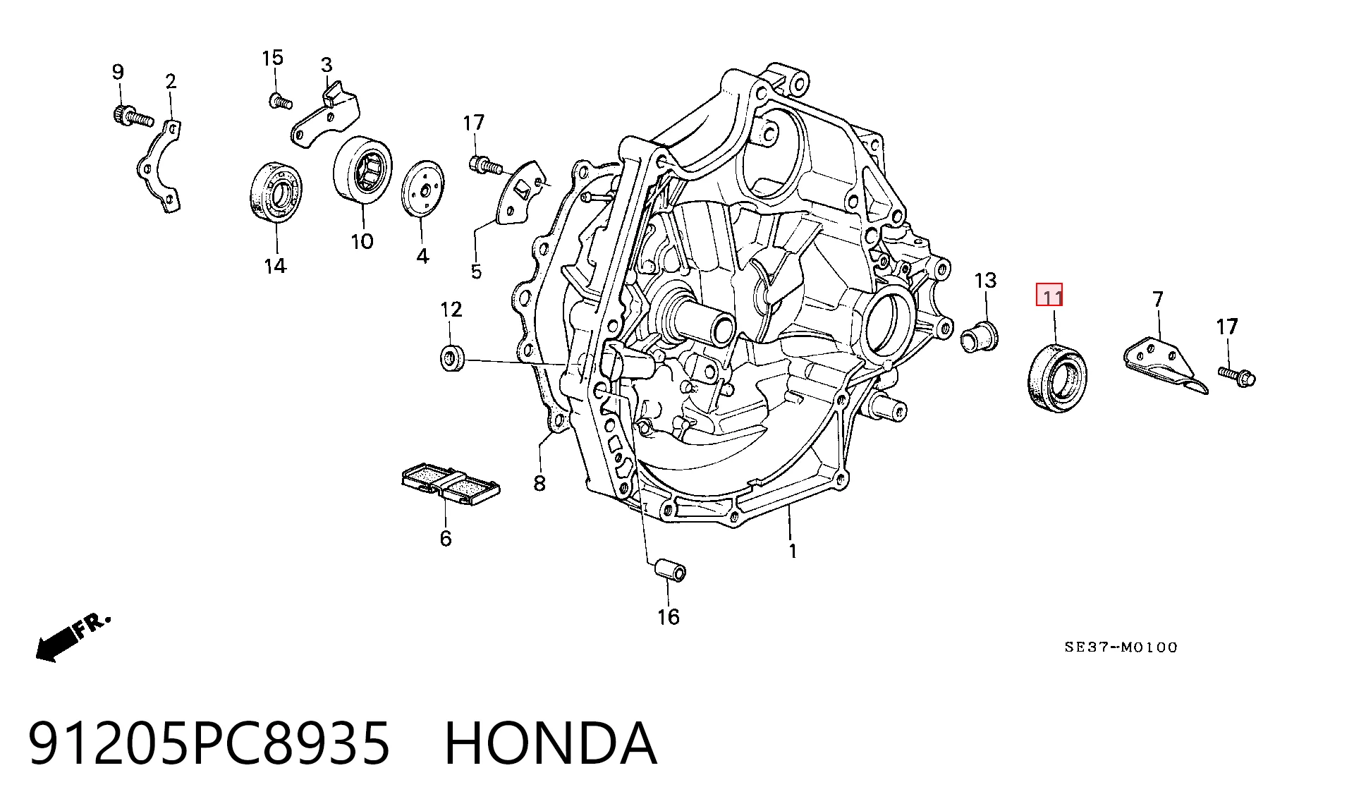 G34000 Japan Cars Сальник полуоси переднего моста левой