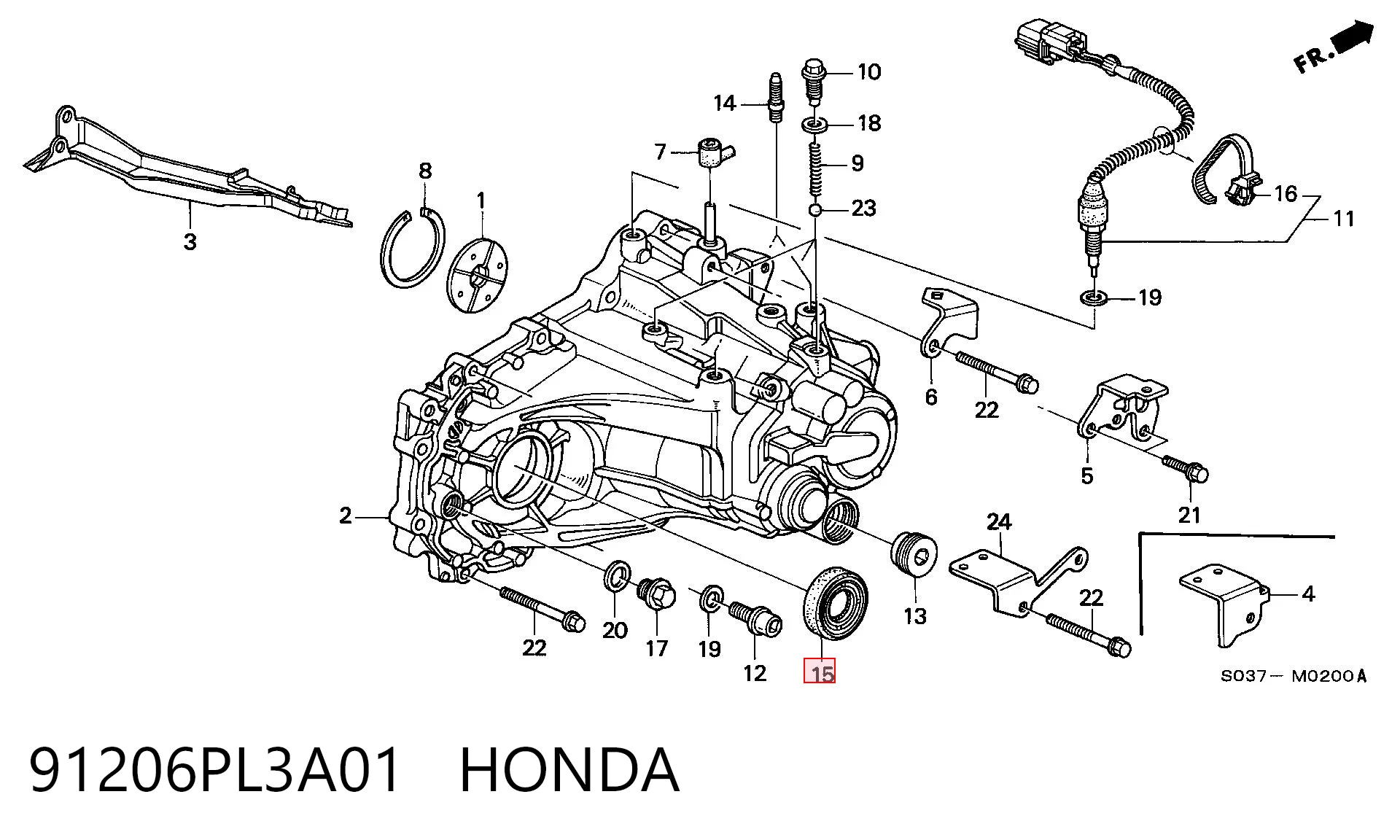 91206PL3A01 Honda Сальник полуоси переднего моста, правой