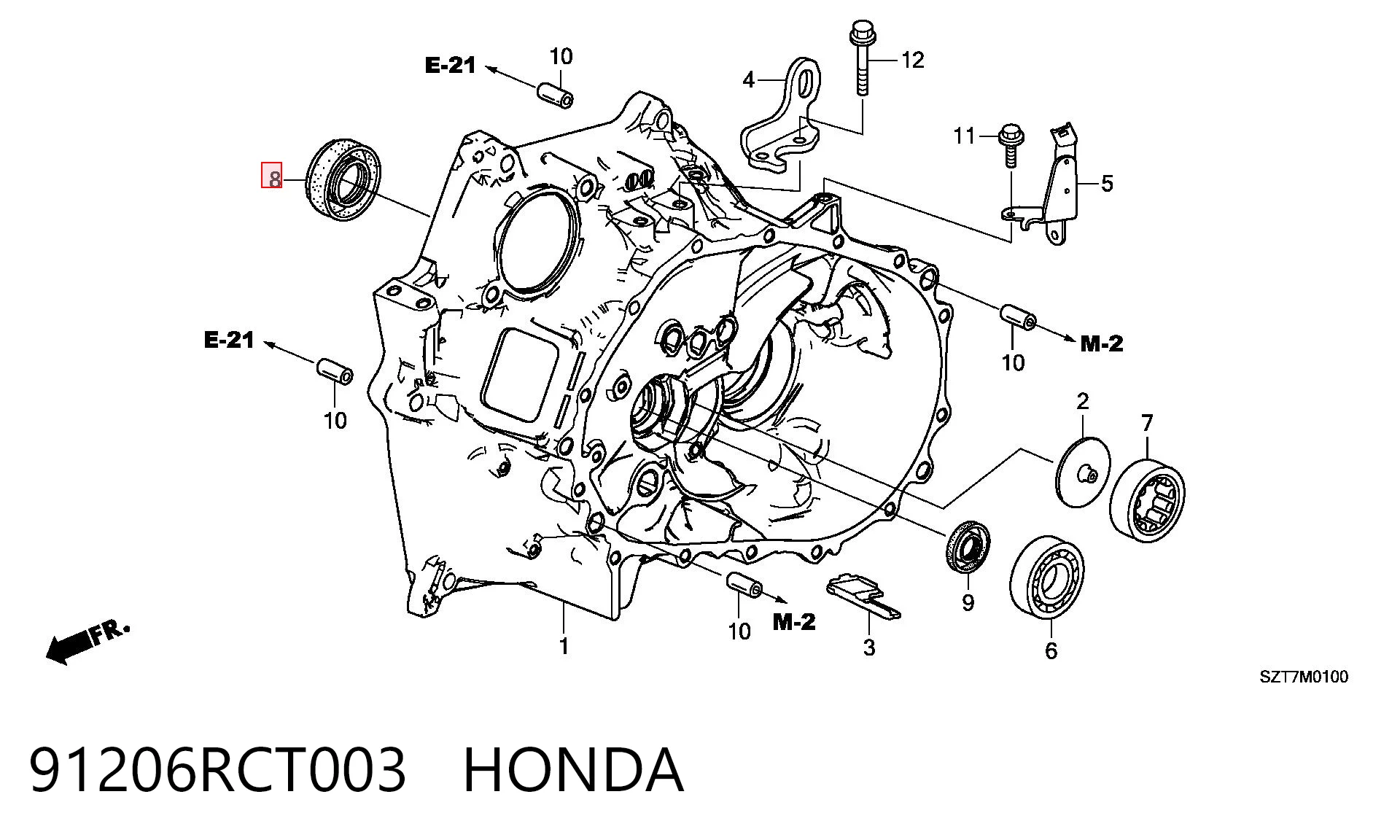 91206RCT003 Honda Сальник полуоси переднего моста, правой