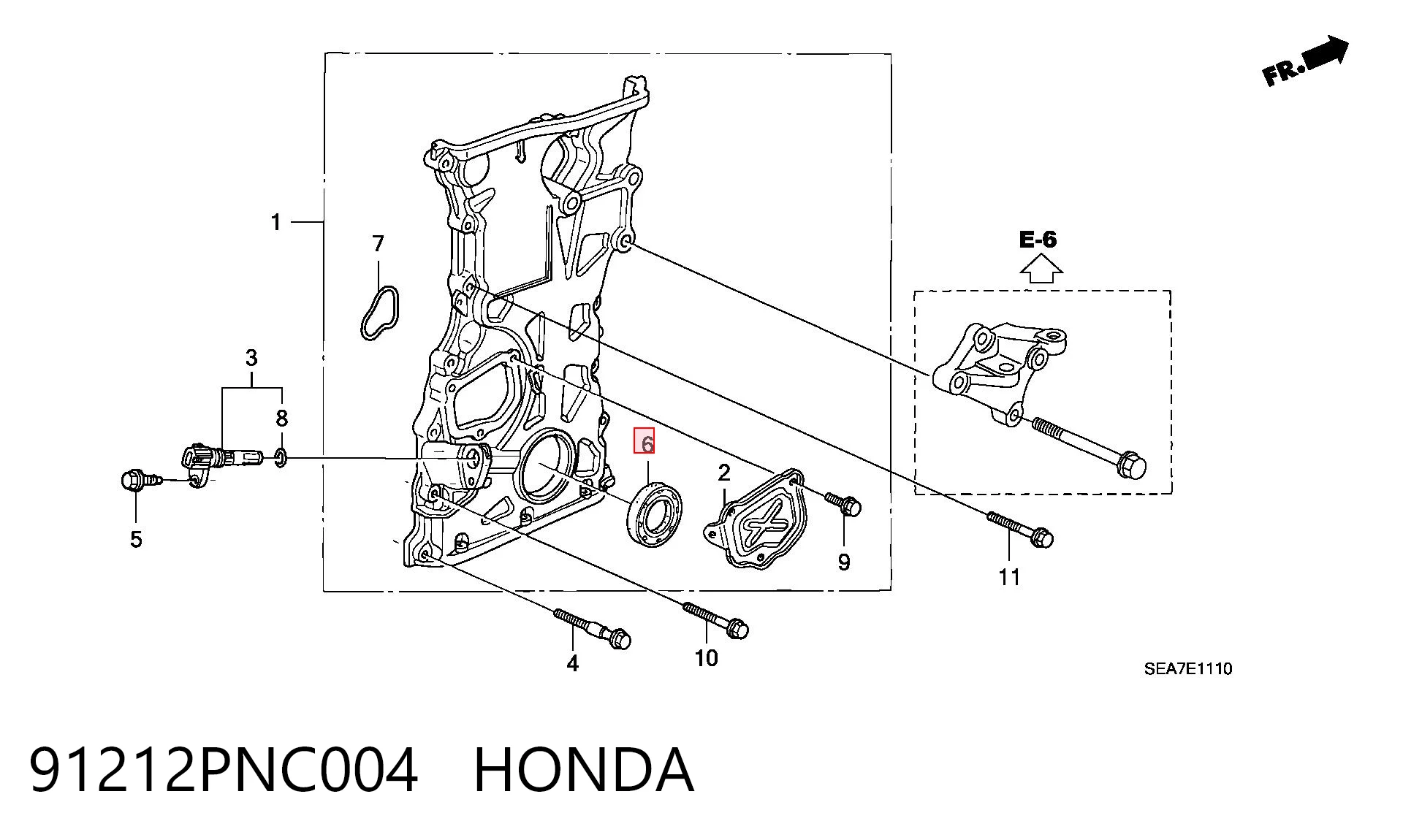91212PNC004 Honda Сальник коленвала двигателя, передний