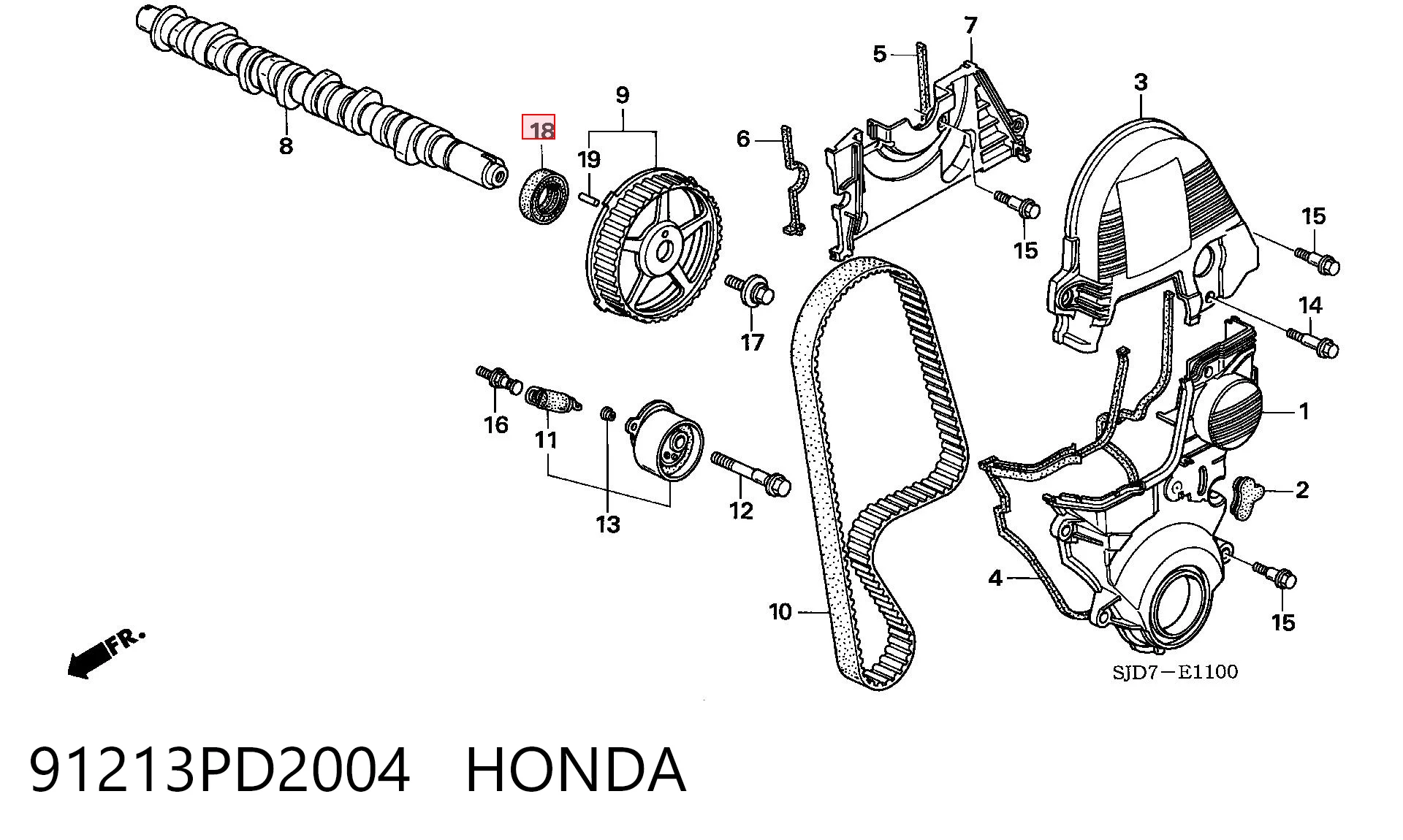 91213PD2004 Honda Сальник двигателя, распредвала