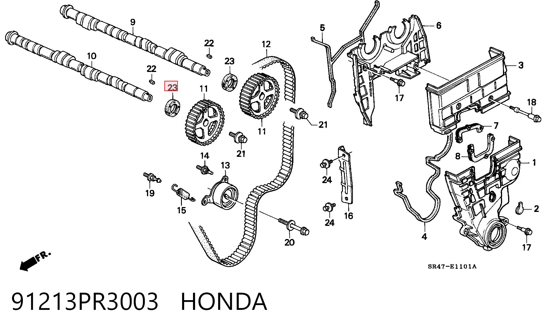 OS107700N NIPPON MOTORS Сальник двигателя, распредвала