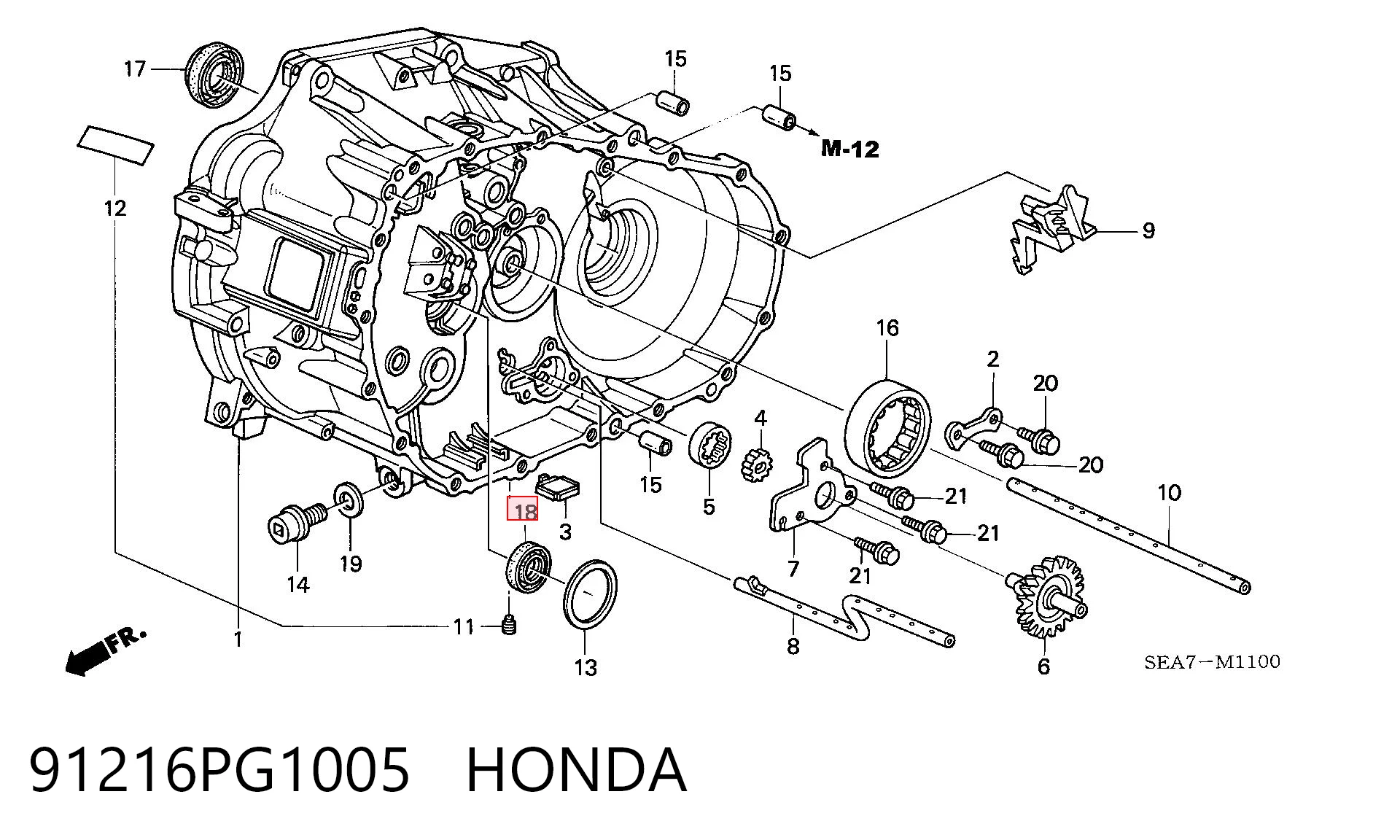 91216PG1005 Honda Сальник АКПП/КПП входного/первичного вала