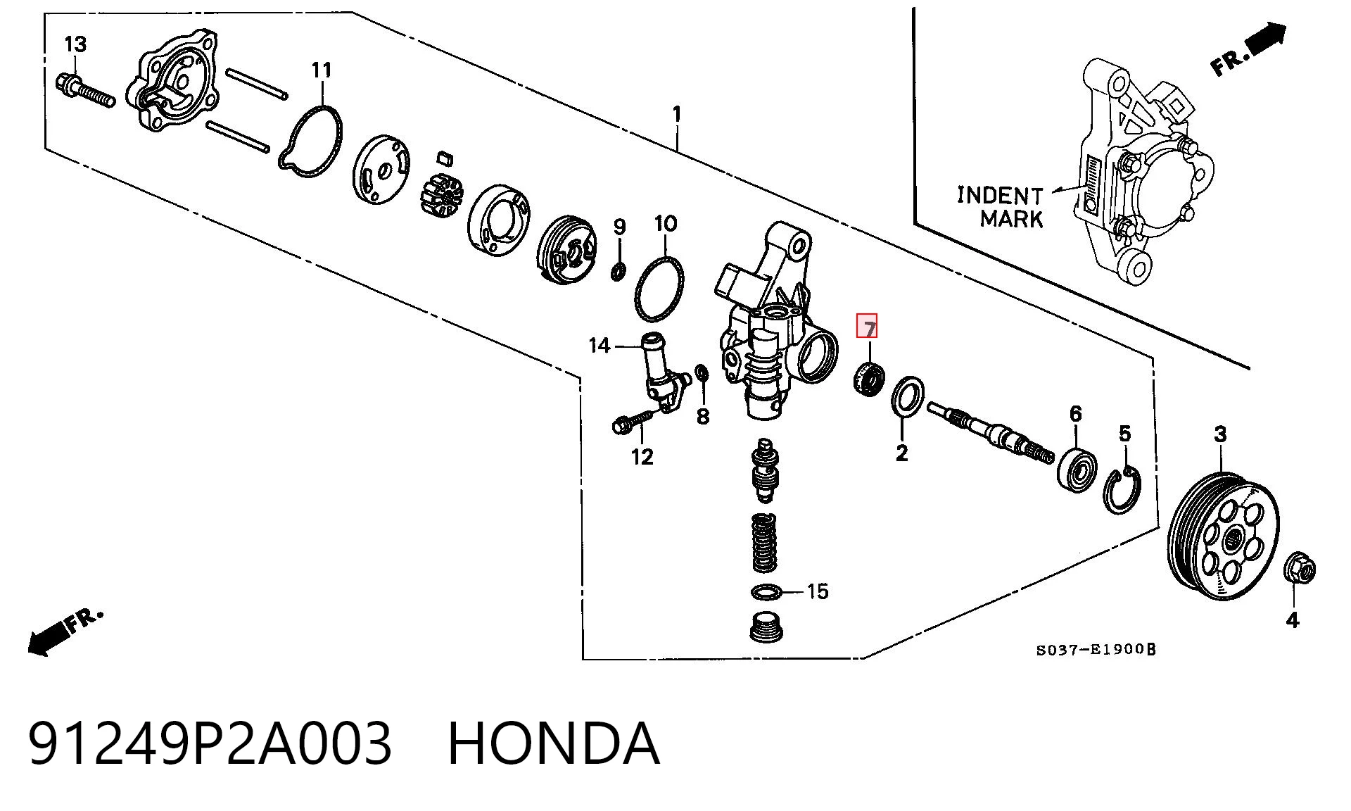 91249P2A003 Honda Сальник насоса г/у руля