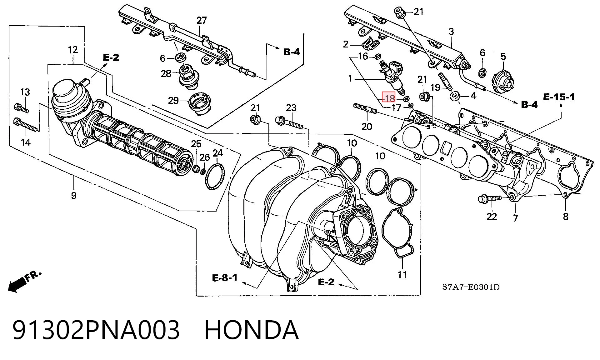 Уплотнитель форсунок Honda Civic VII хэтчбек (EU, EP, EV) (2000 - 2006) цена, от 1.29 USD