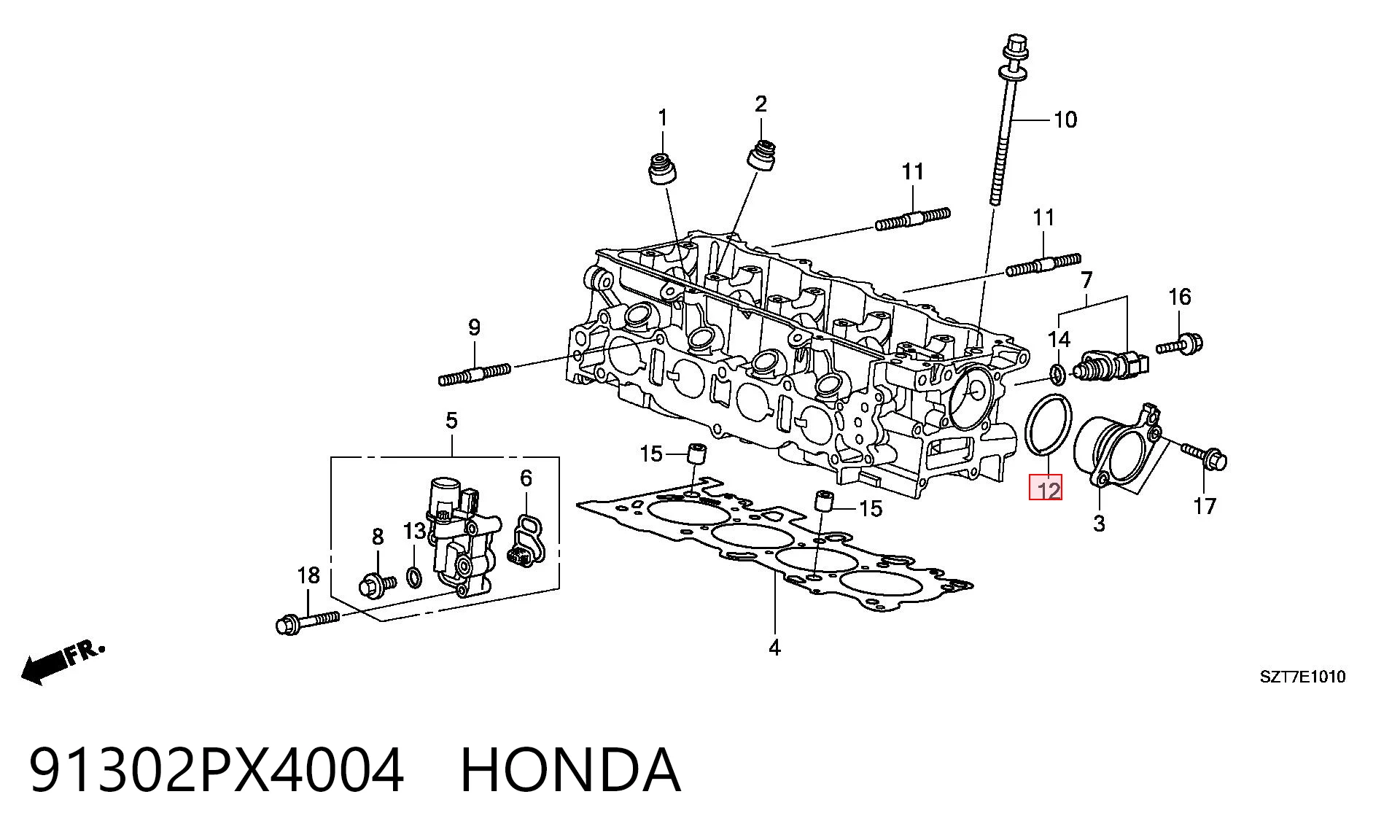 91302PX4004 Honda Прокладка задней крышки блока цилиндров