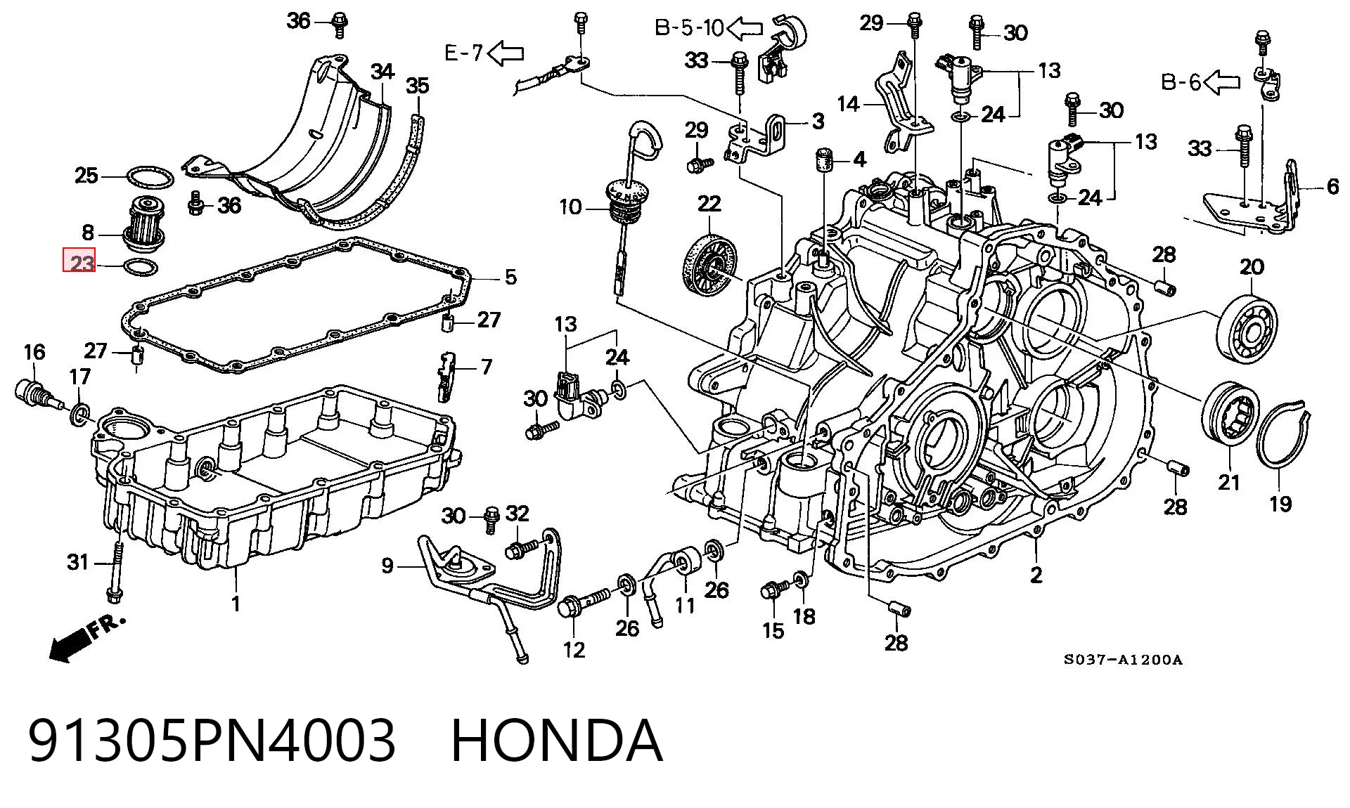 91305PN4003 Honda Кольцо уплотнительное фильтра АКПП
