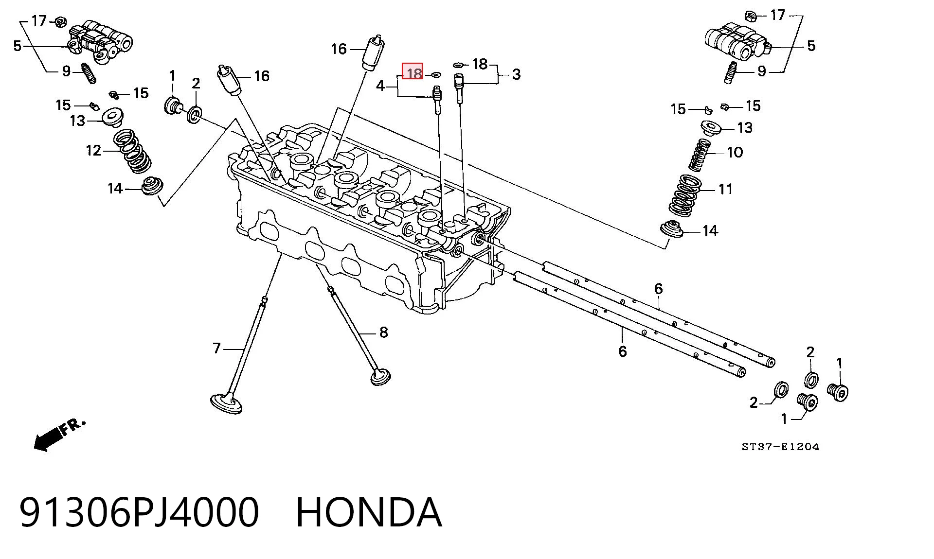 91306PJ4000 Honda  Прокладка впускного коллектора
