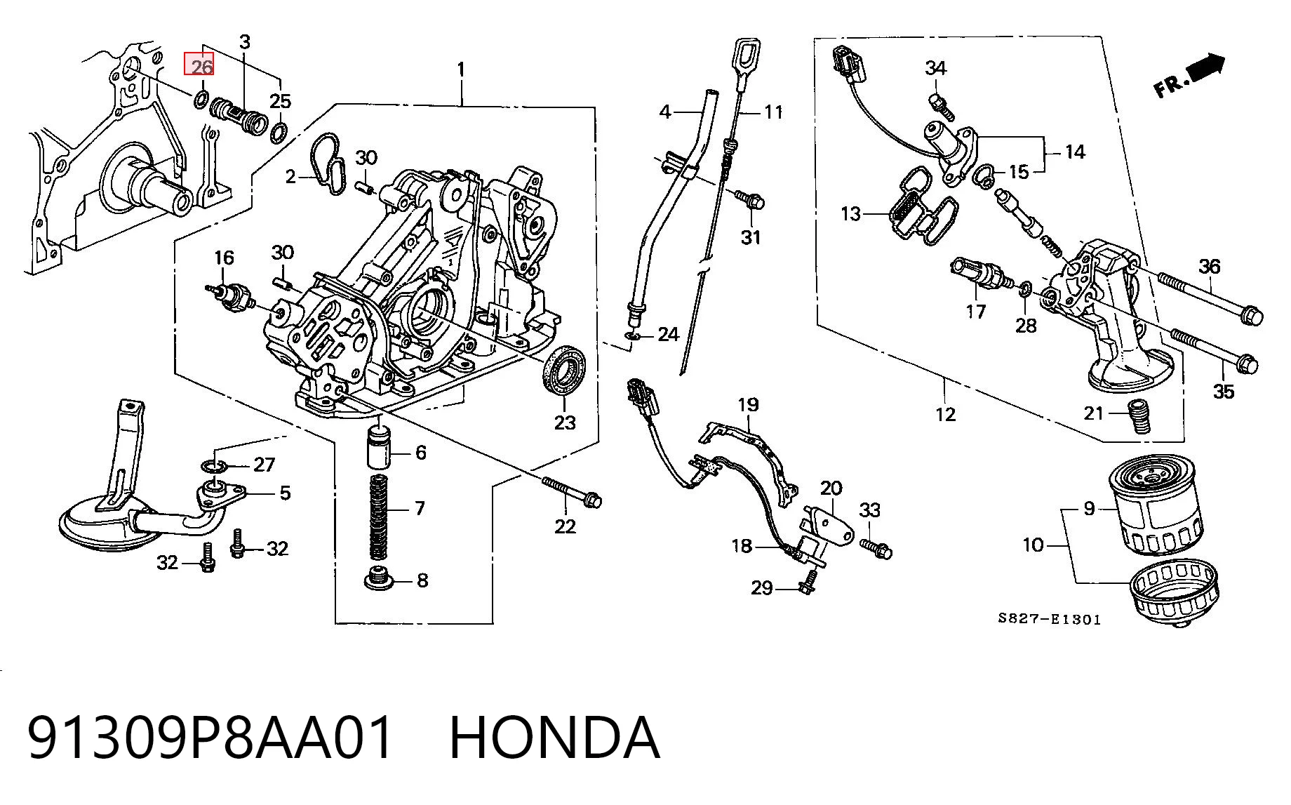 91309P8AA01 Honda Сальник распредвала двигателя задний