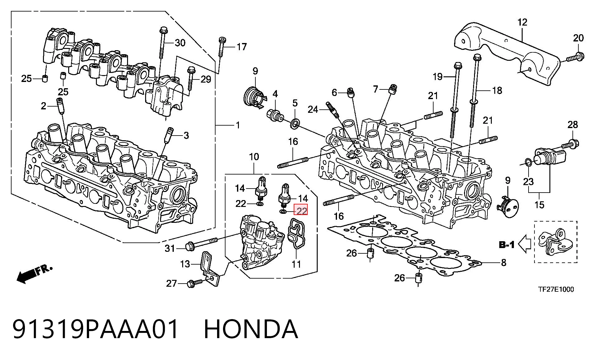 91319PAAA01 Honda Датчик указателя давления масла