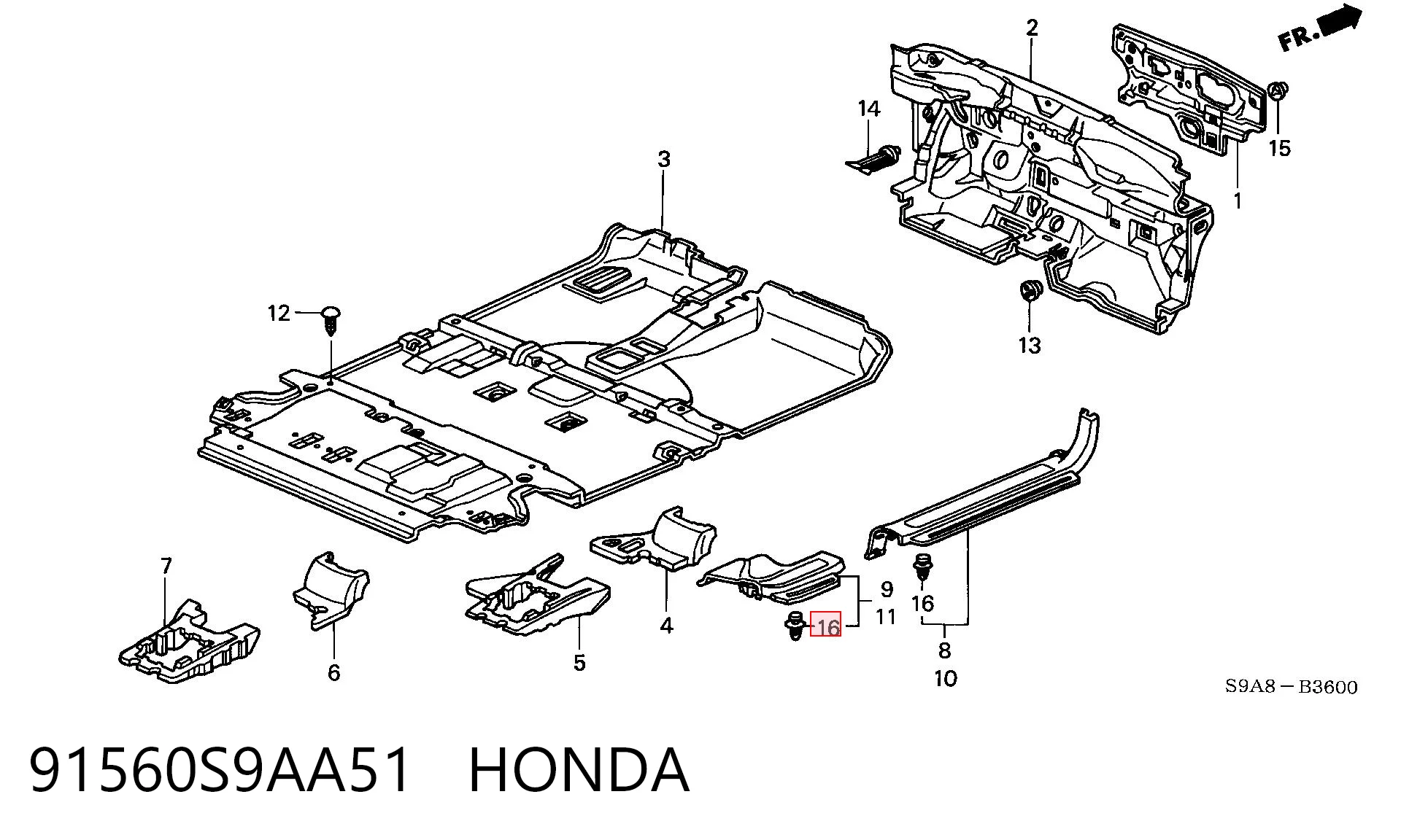 91560S9AA51 Honda 